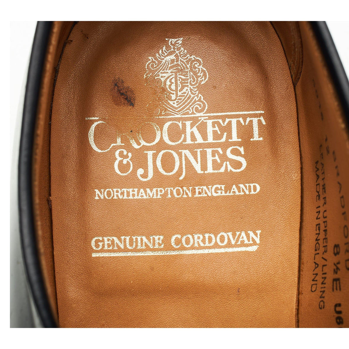 'Bradford' Black Cordovan Leather Derby UK 8.5 E