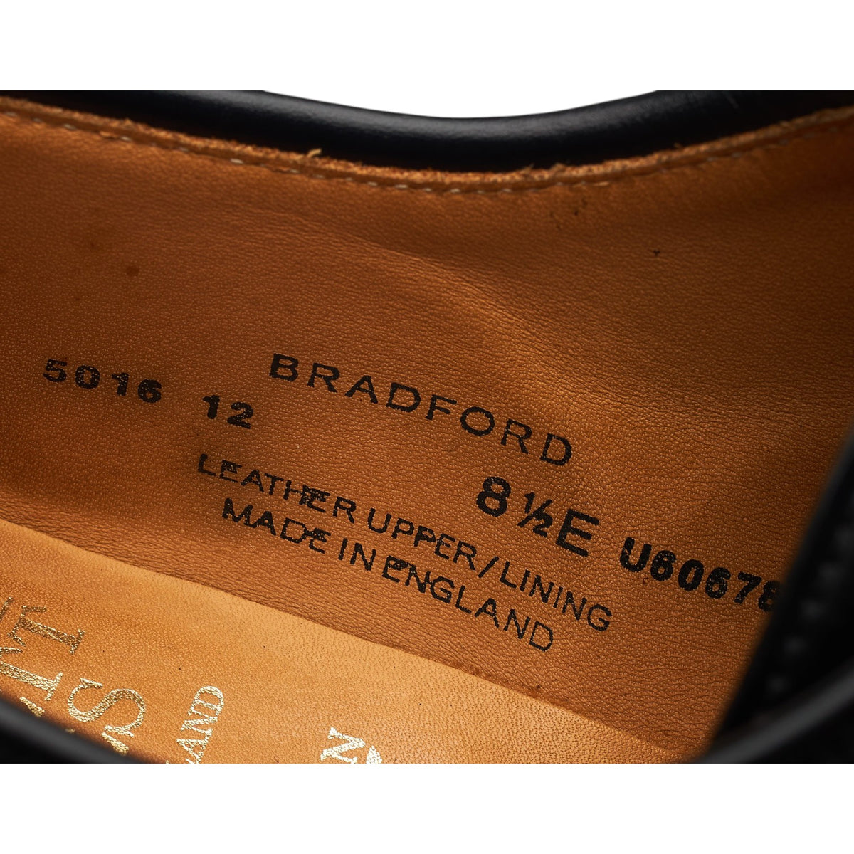 'Bradford' Black Cordovan Leather Derby UK 8.5 E