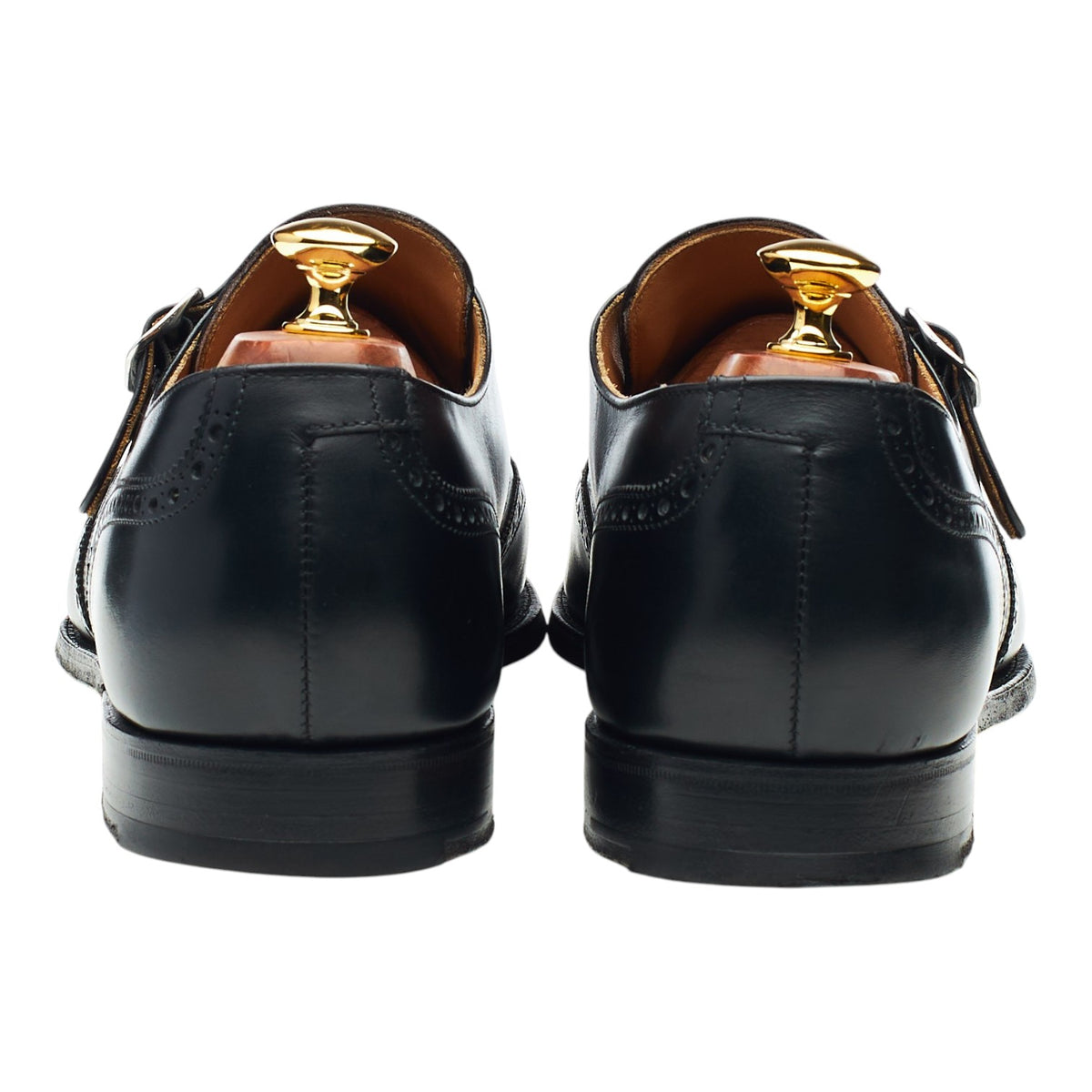 'Chalfont' Black Leather Monk Strap UK 10 E