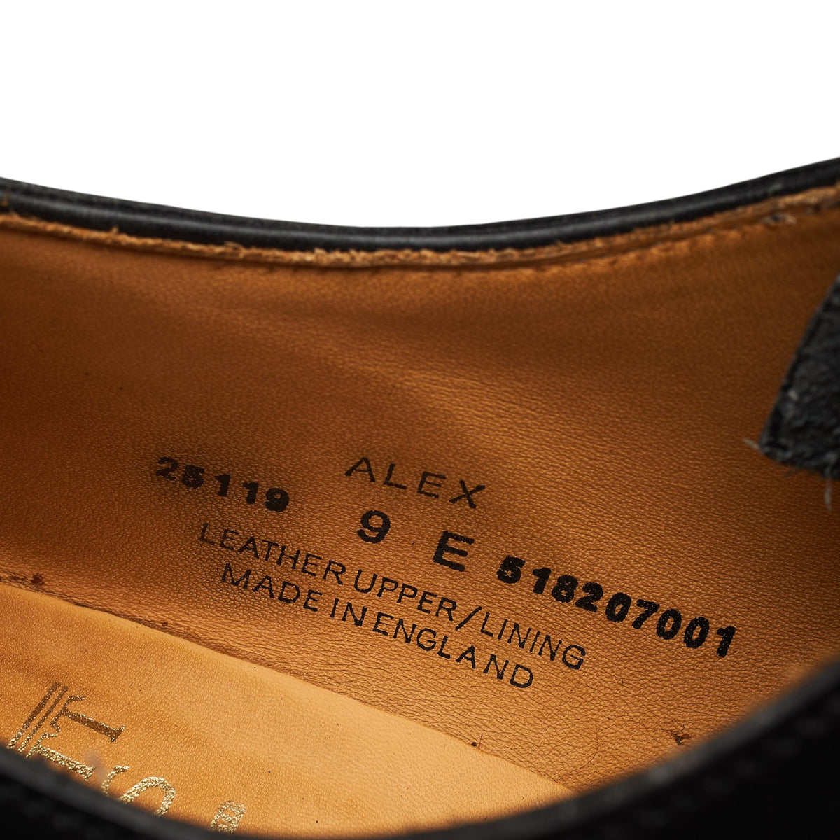 'Alex' Black Leather Wholecut Oxford UK 9 E