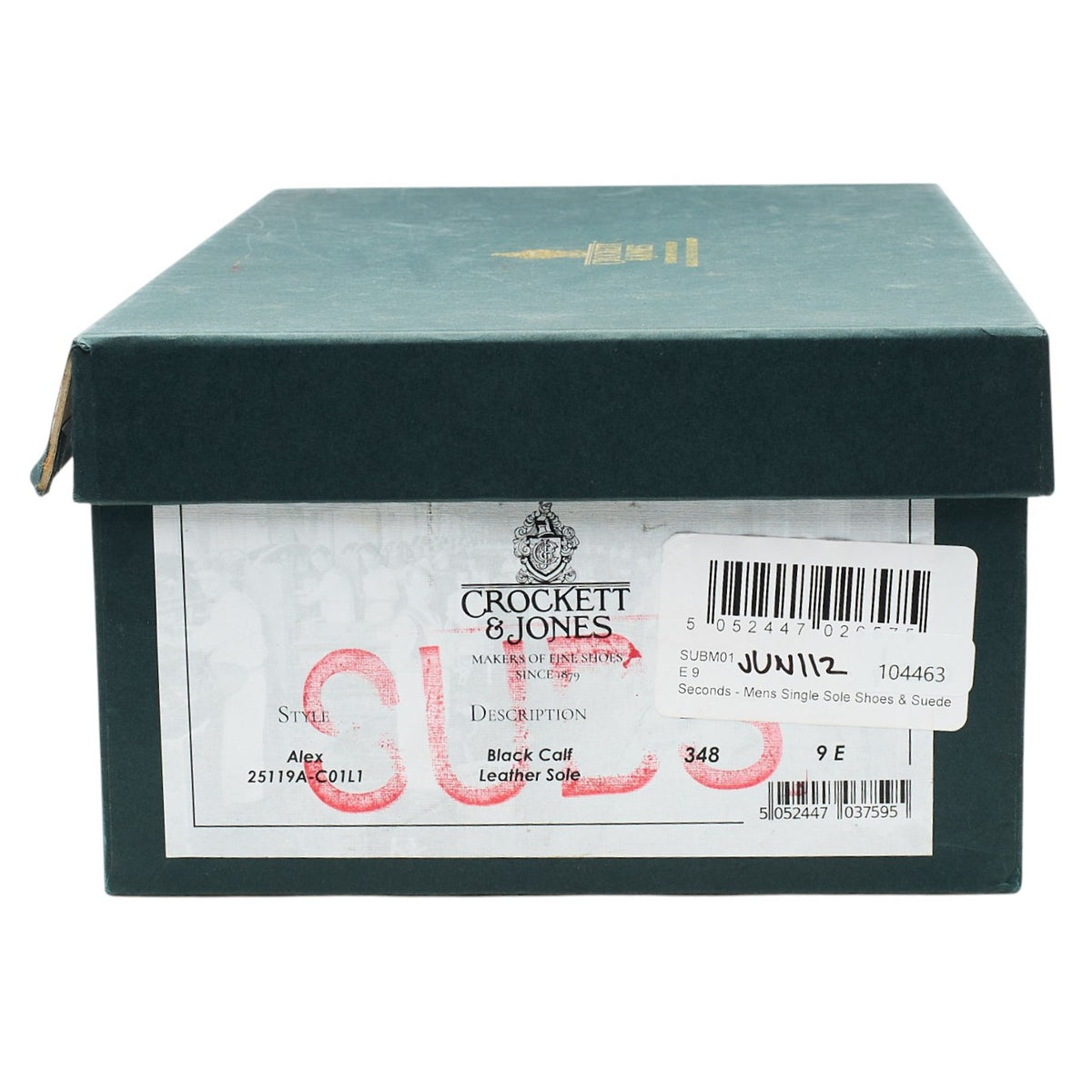 'Alex' Black Leather Wholecut Oxford UK 9 E