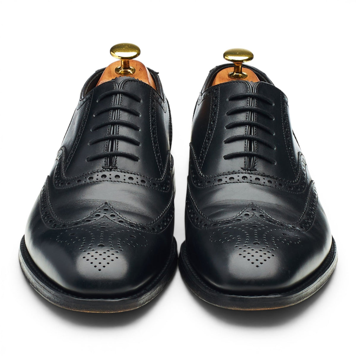 1880 'Buckingham' Black Leather Oxford Brogues UK 7.5 F