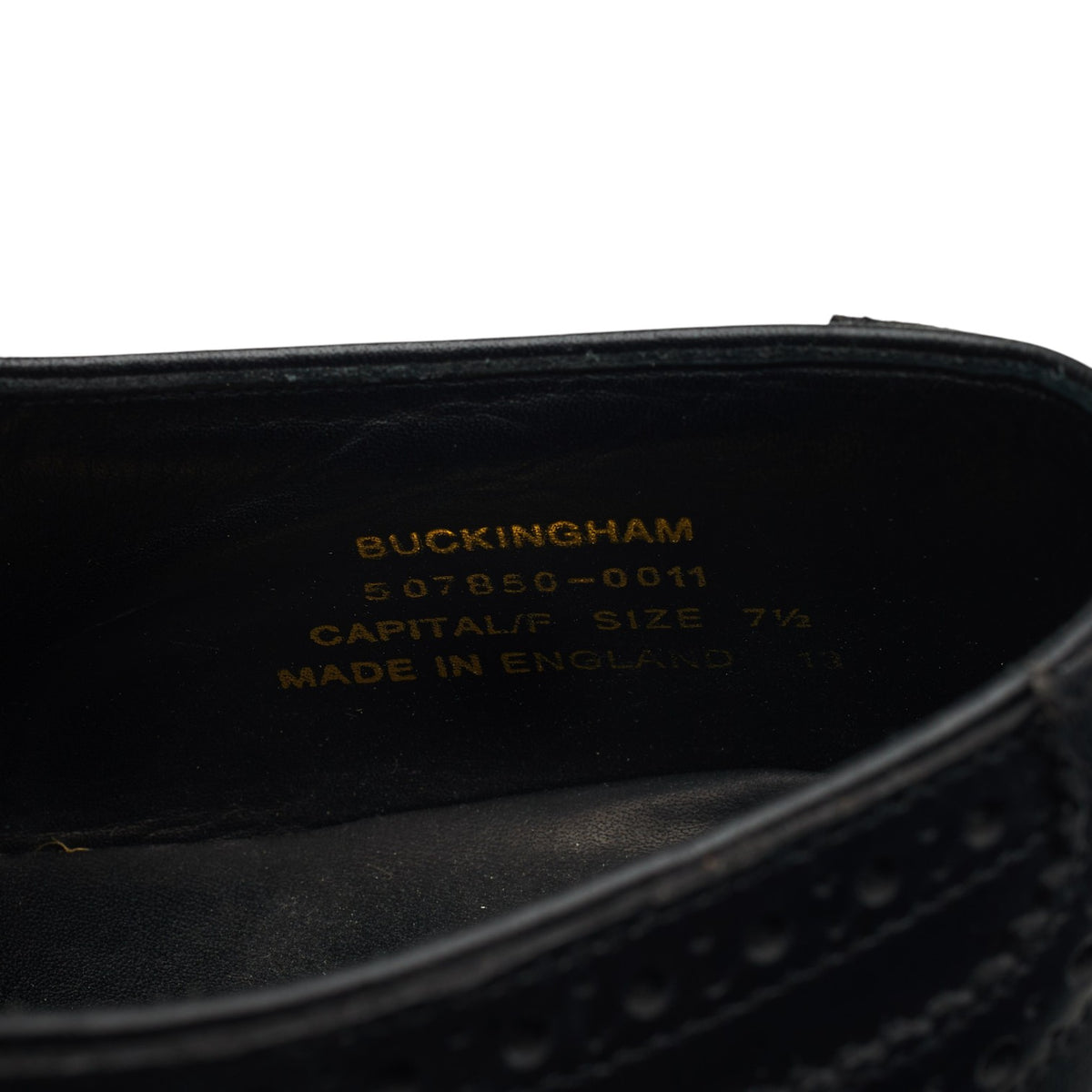 1880 'Buckingham' Black Leather Oxford Brogues UK 7.5 F