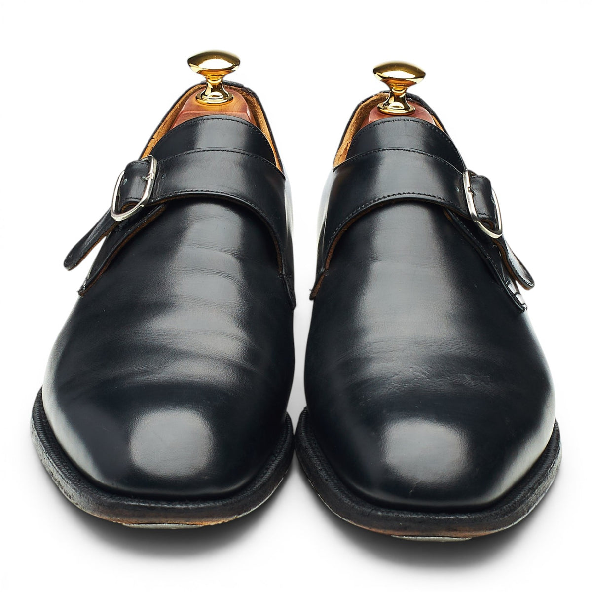 'Becket' Black Leather Monk Strap UK 8.5 F