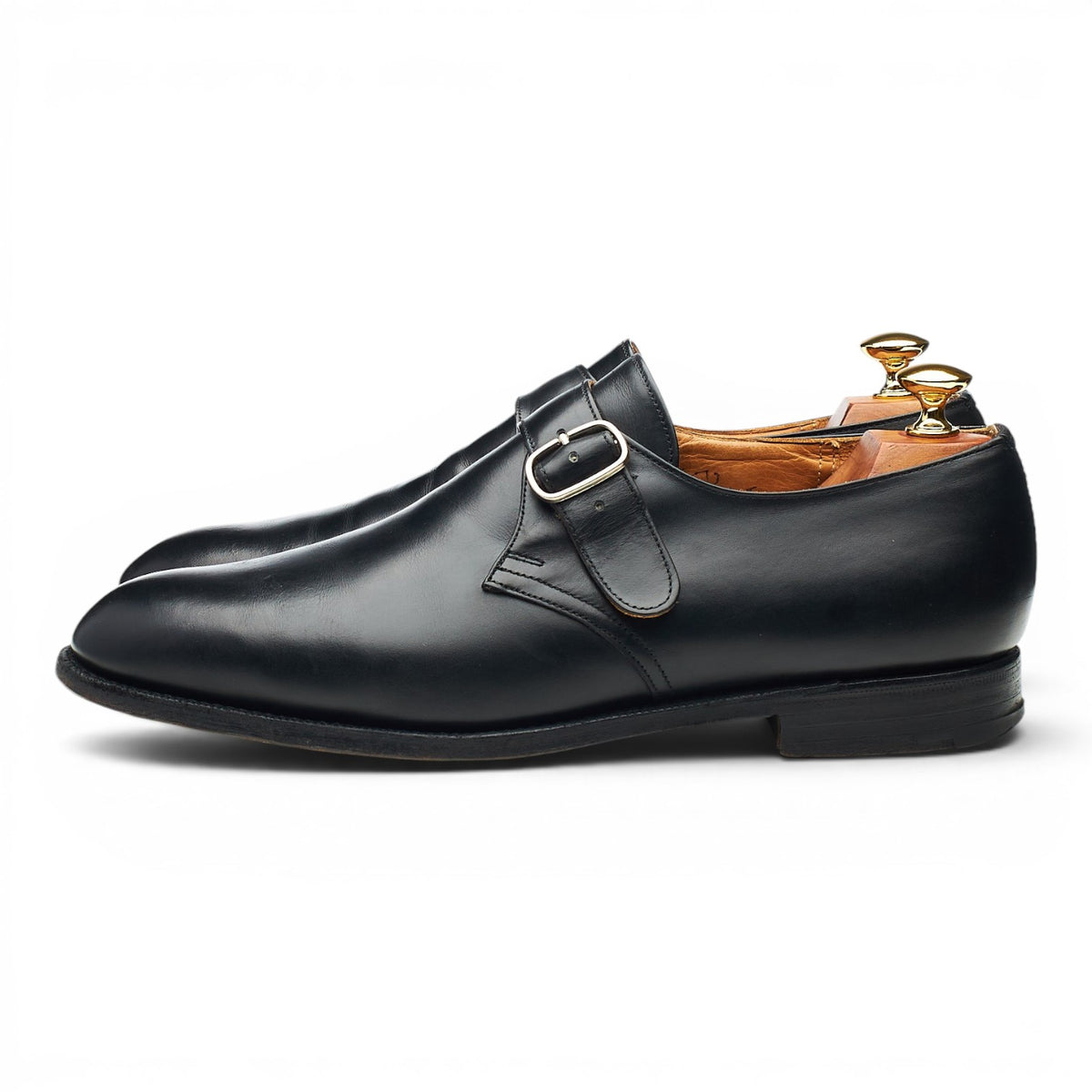 'Becket' Black Leather Monk Strap UK 8.5 F