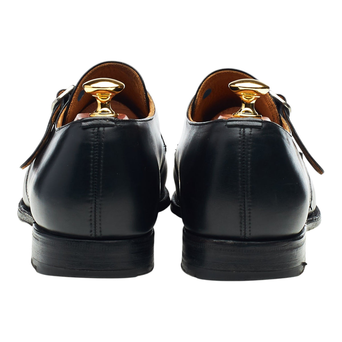'Becket' Black Leather Monk Strap UK 8.5 F