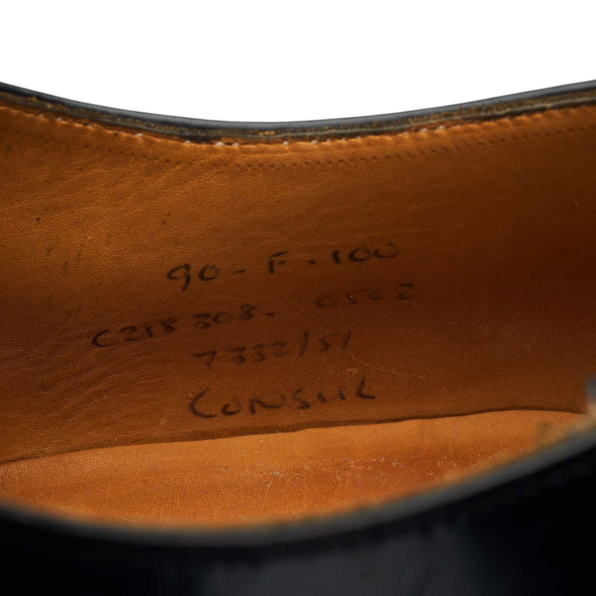 'Consul' Black Leather Oxford UK 9 F