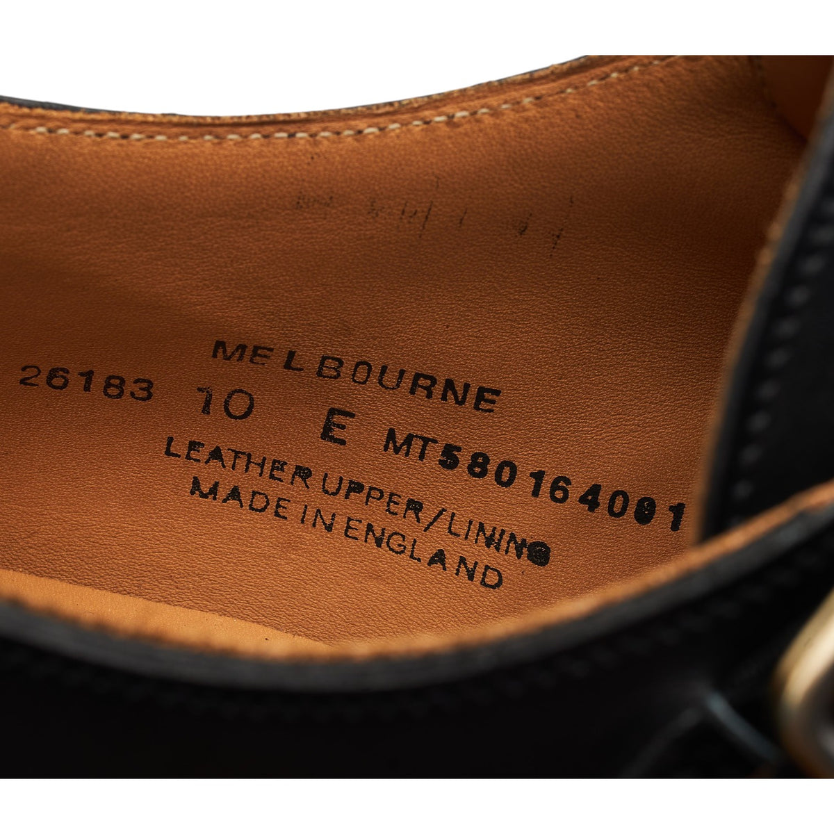 'Melbourne' Black Leather Double Monk Strap UK 10 E