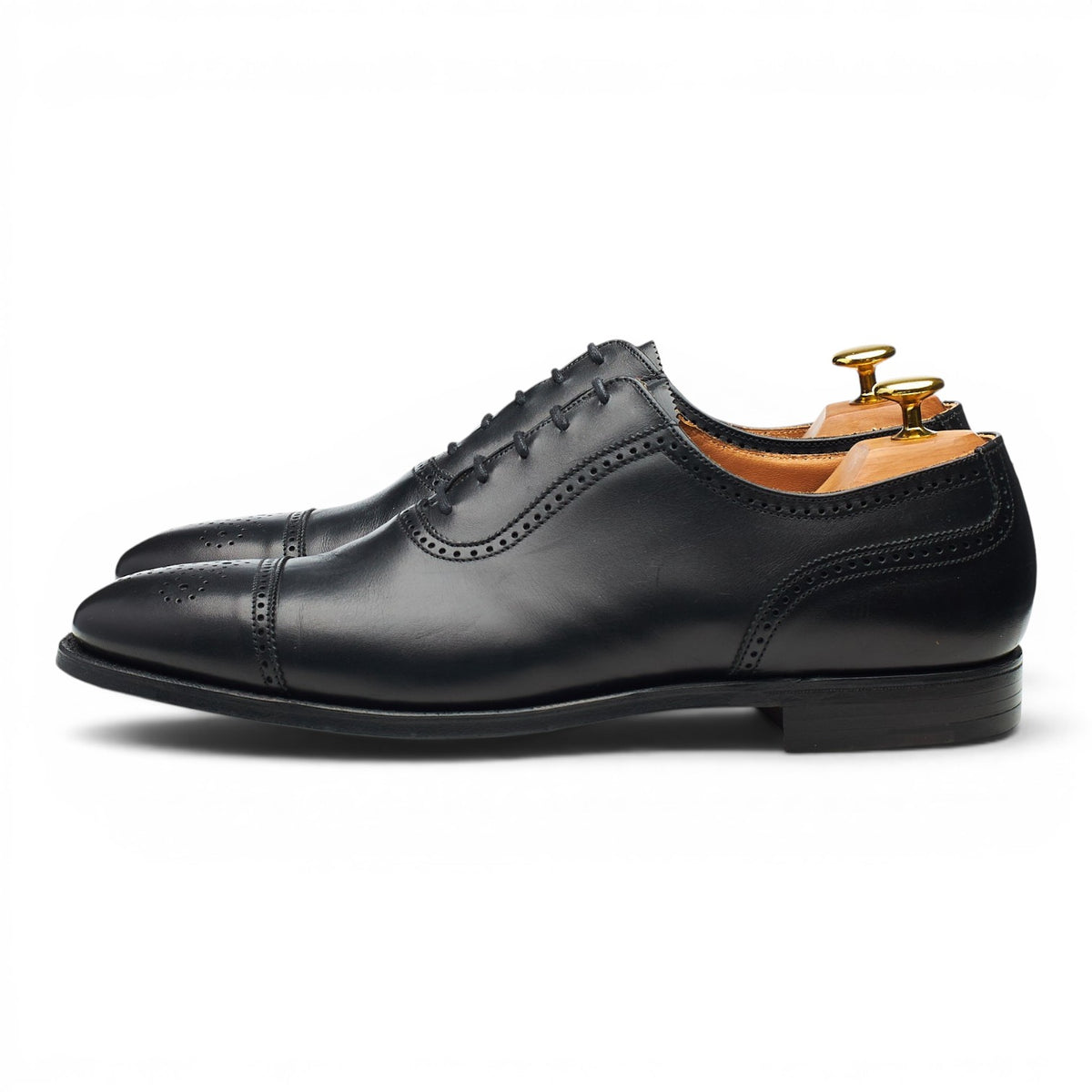 Peal & Co Black Leather Oxford Brogues UK 8.5 US 9.5 D