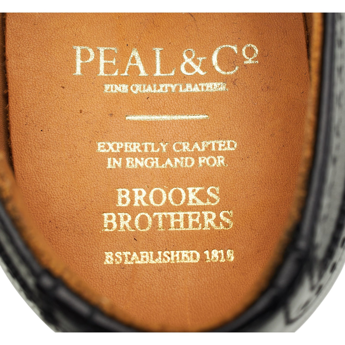 Peal & Co Black Leather Oxford Brogues UK 8.5 US 9.5 D