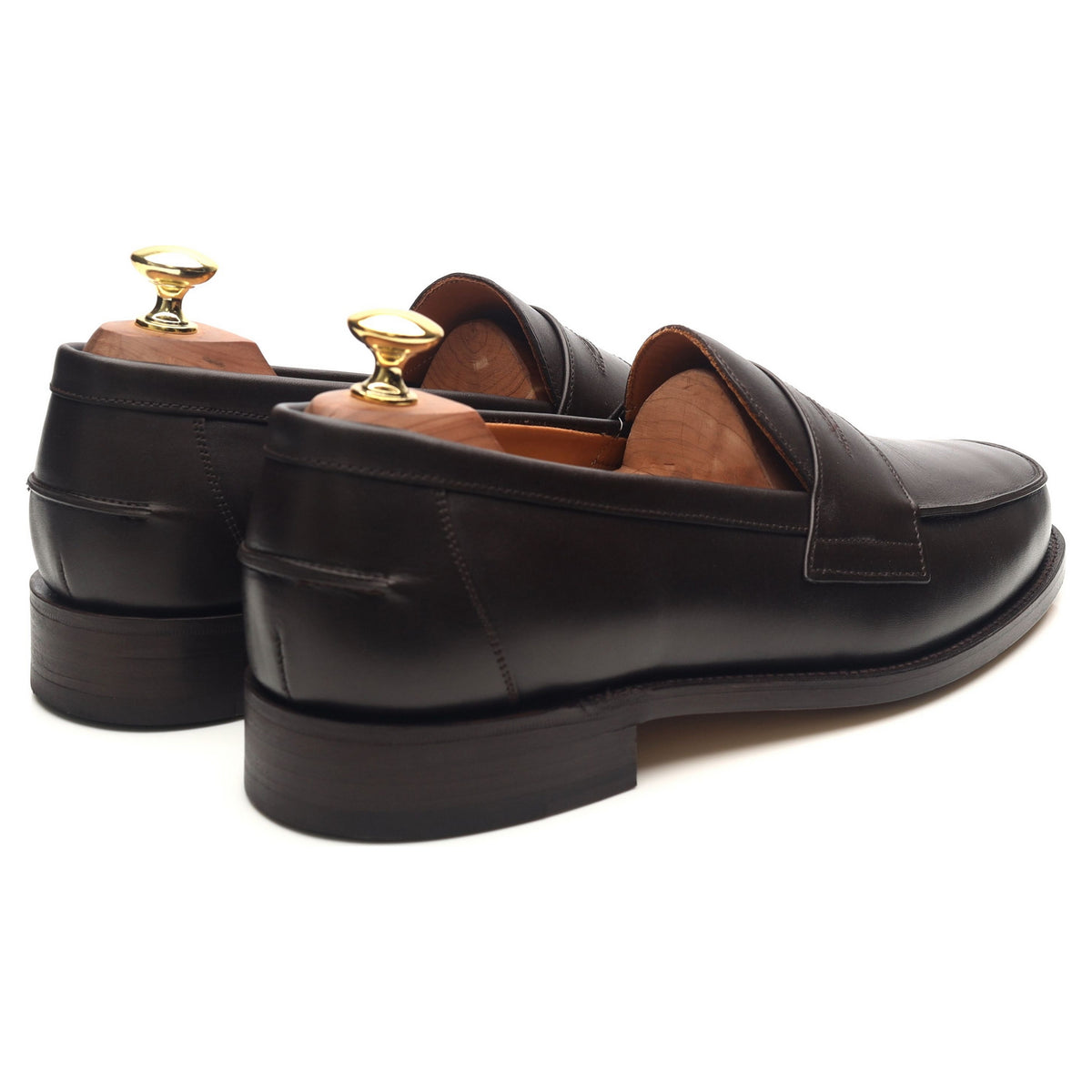 &#39;Madrid&#39; Dark Brown Leather Loafers UK 8.5 F