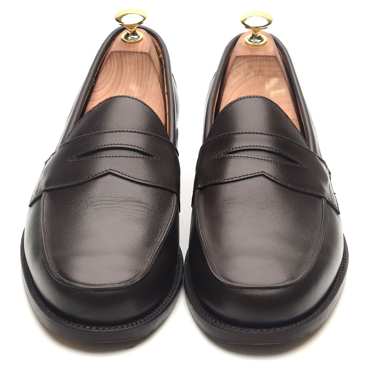 &#39;Madrid&#39; Dark Brown Leather Loafers UK 8.5 F