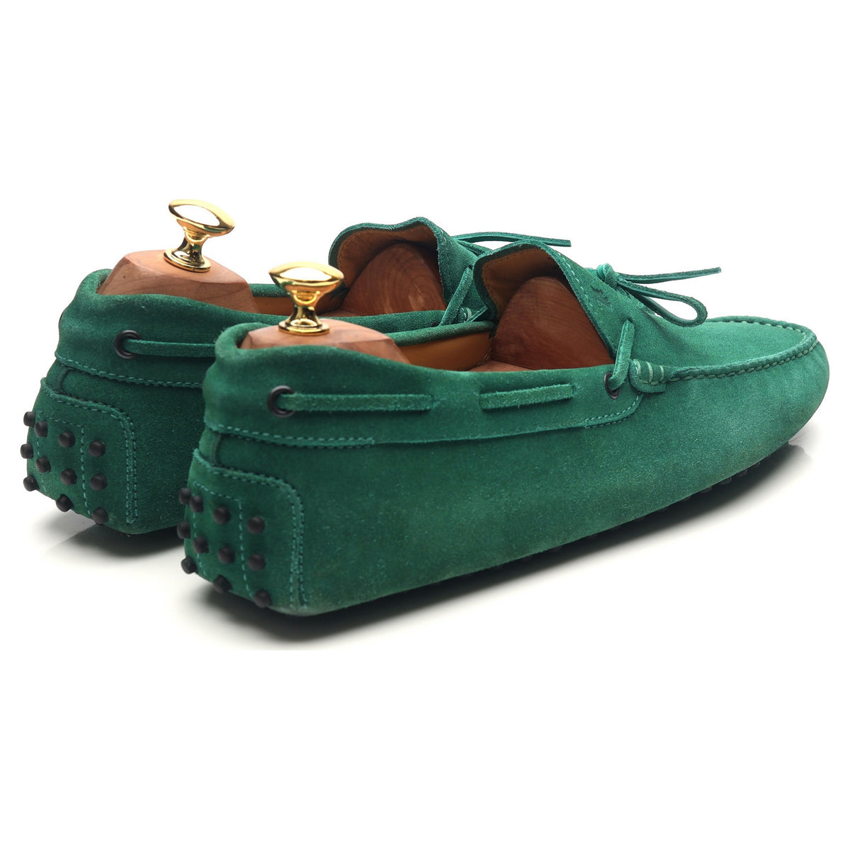 Gommino Green Suede Driving Loafers UK 10