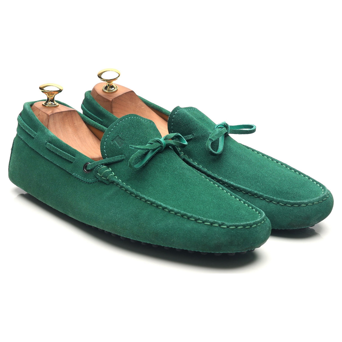 Gommino Green Suede Driving Loafers UK 10