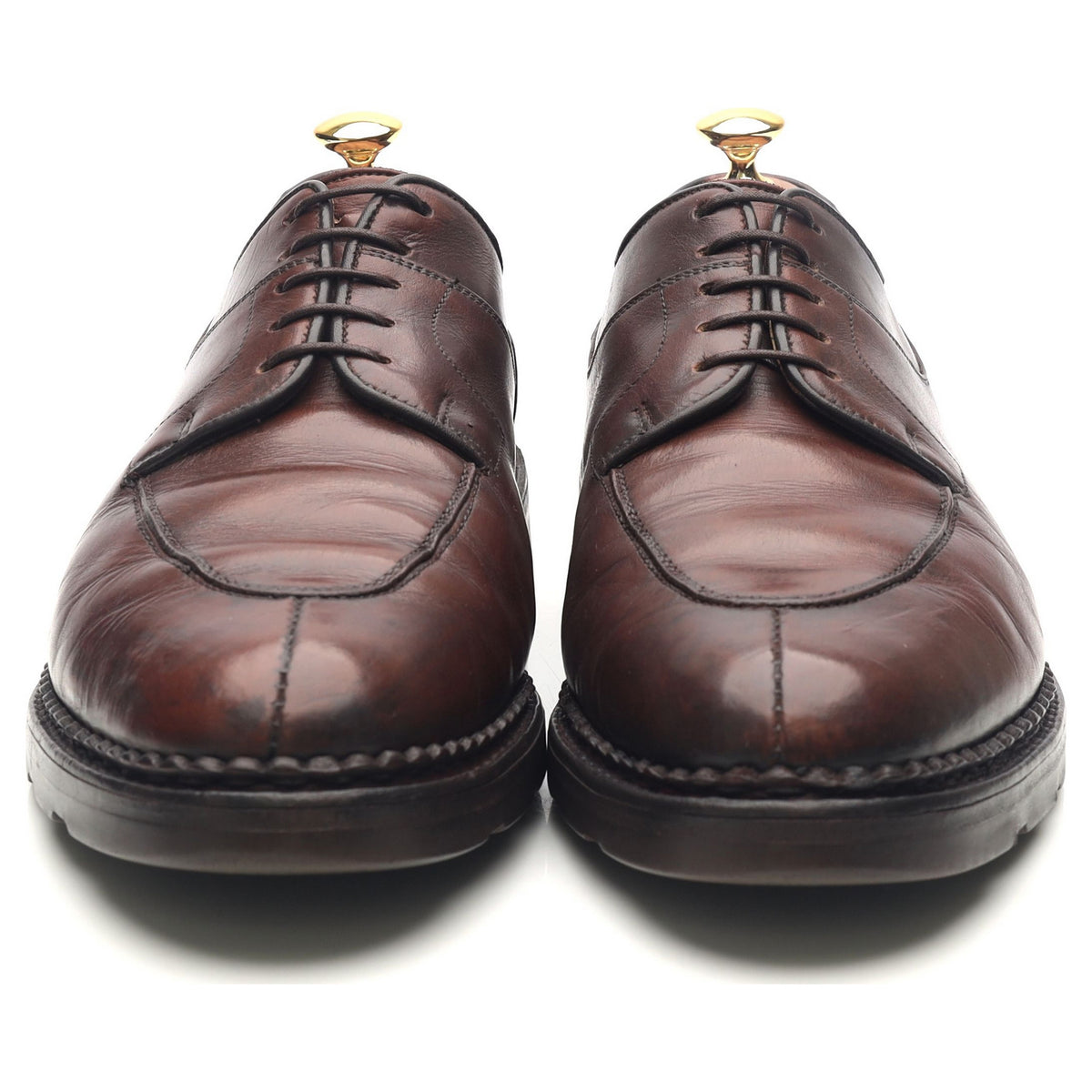Dark Brown Leather Split Toe Derby UK 10.5