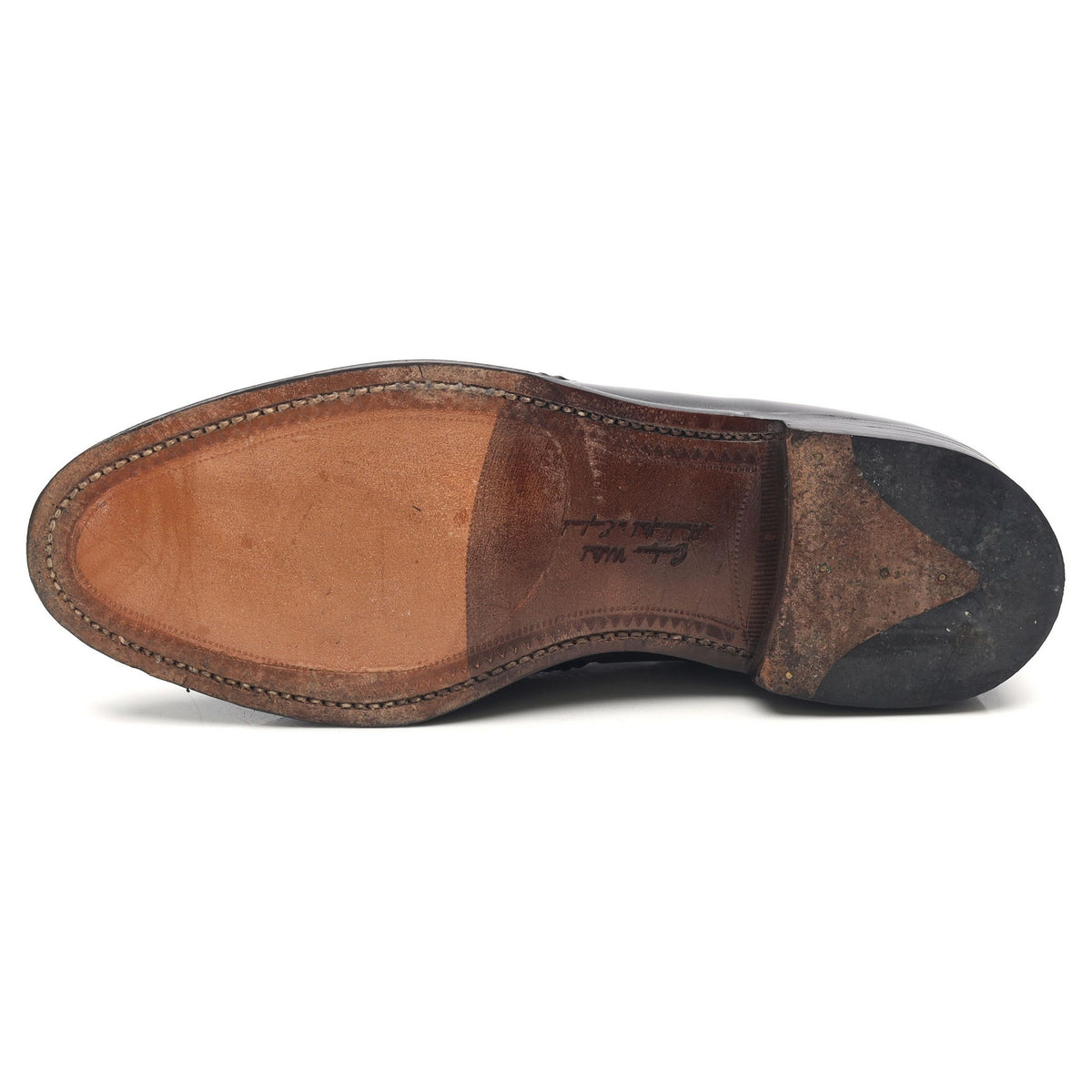 1880 &#39;Temple&#39; Black Leather Tassel Loafers UK 6 F