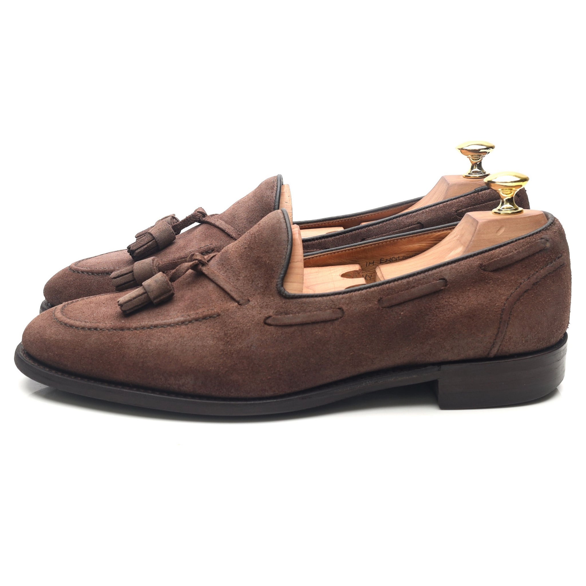 ハリー」ブラウンスエードタッセルローファー UK 8.5 F - Abbot's Shoes