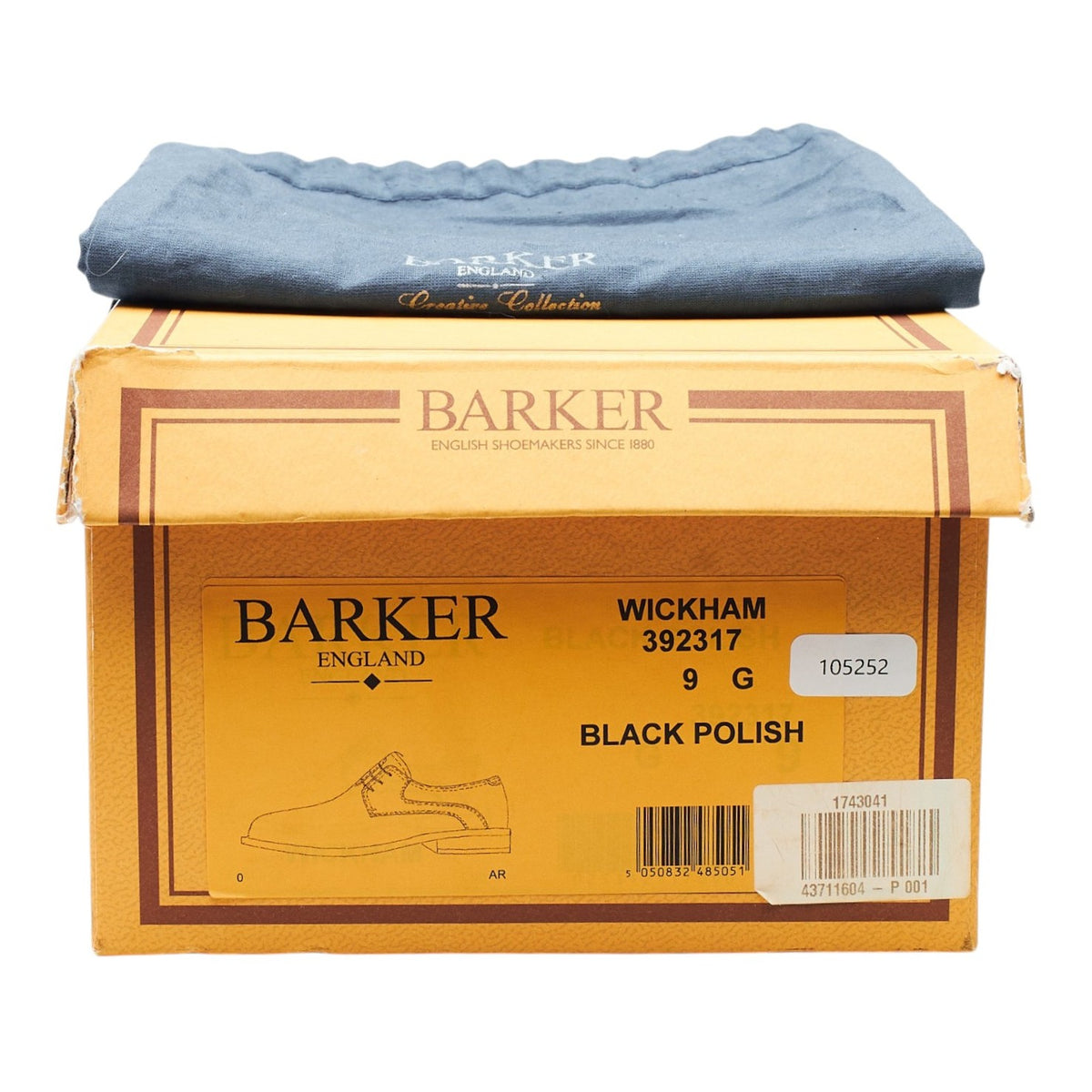 'Wickham' Black Leather Derby UK 9 G