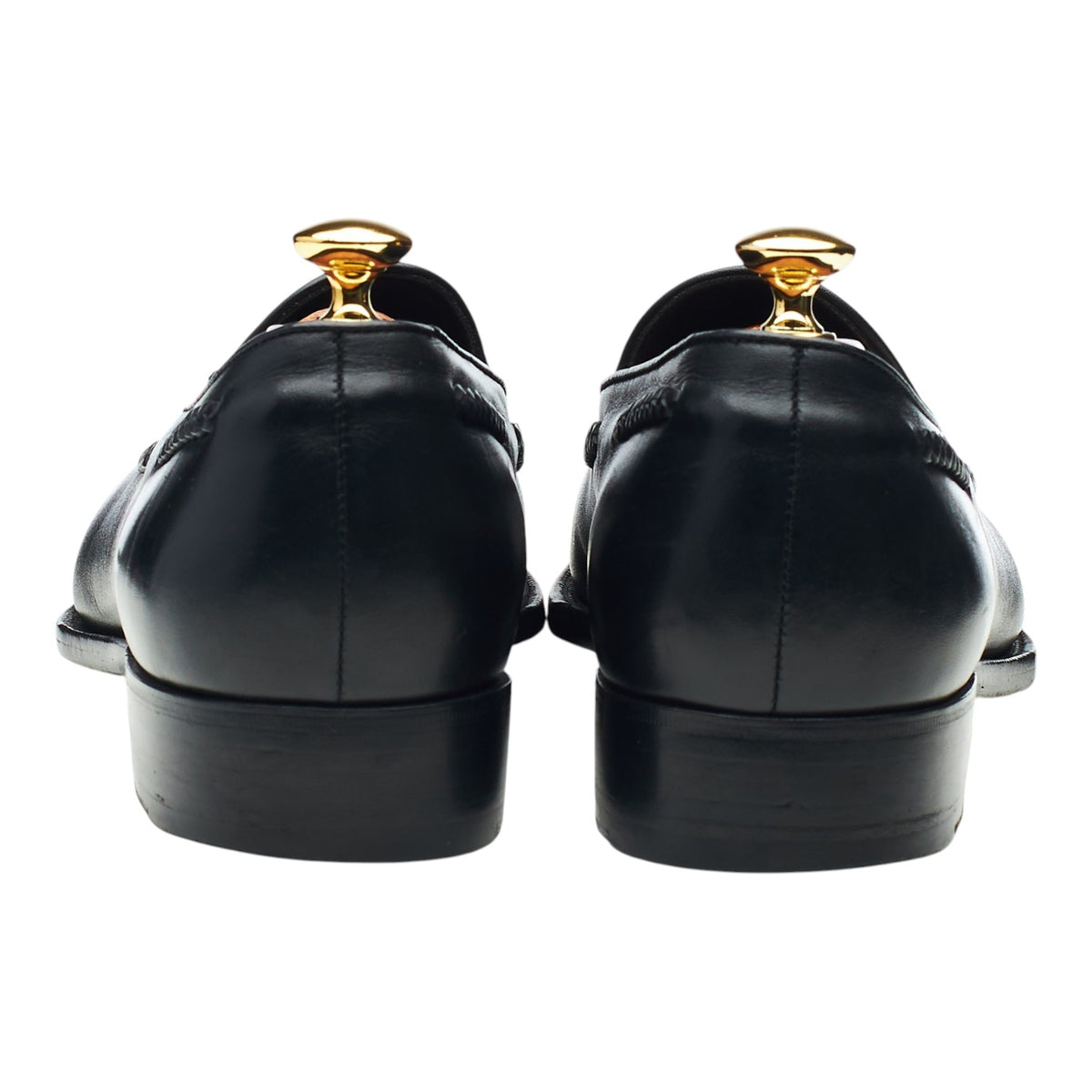 'OT41' Black Leather Tassel Loafers UK 9.5
