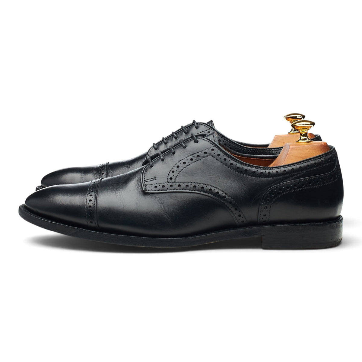 'The City' Black Leather Derby Brogues UK 9 US 10 D