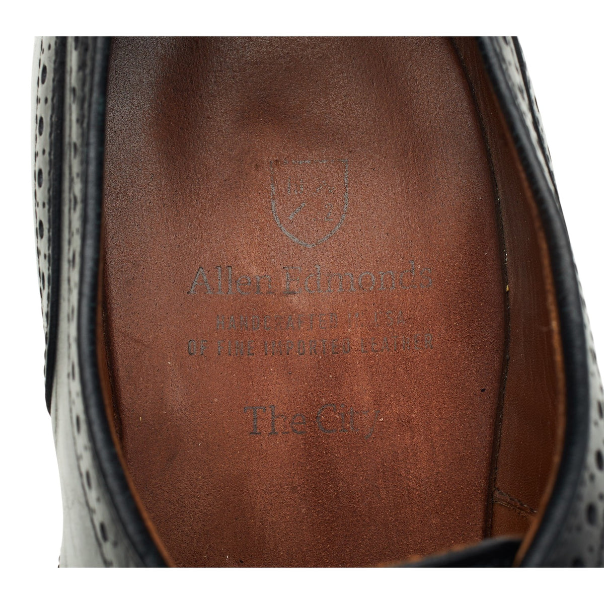 'The City' Black Leather Derby Brogues UK 9 US 10 D