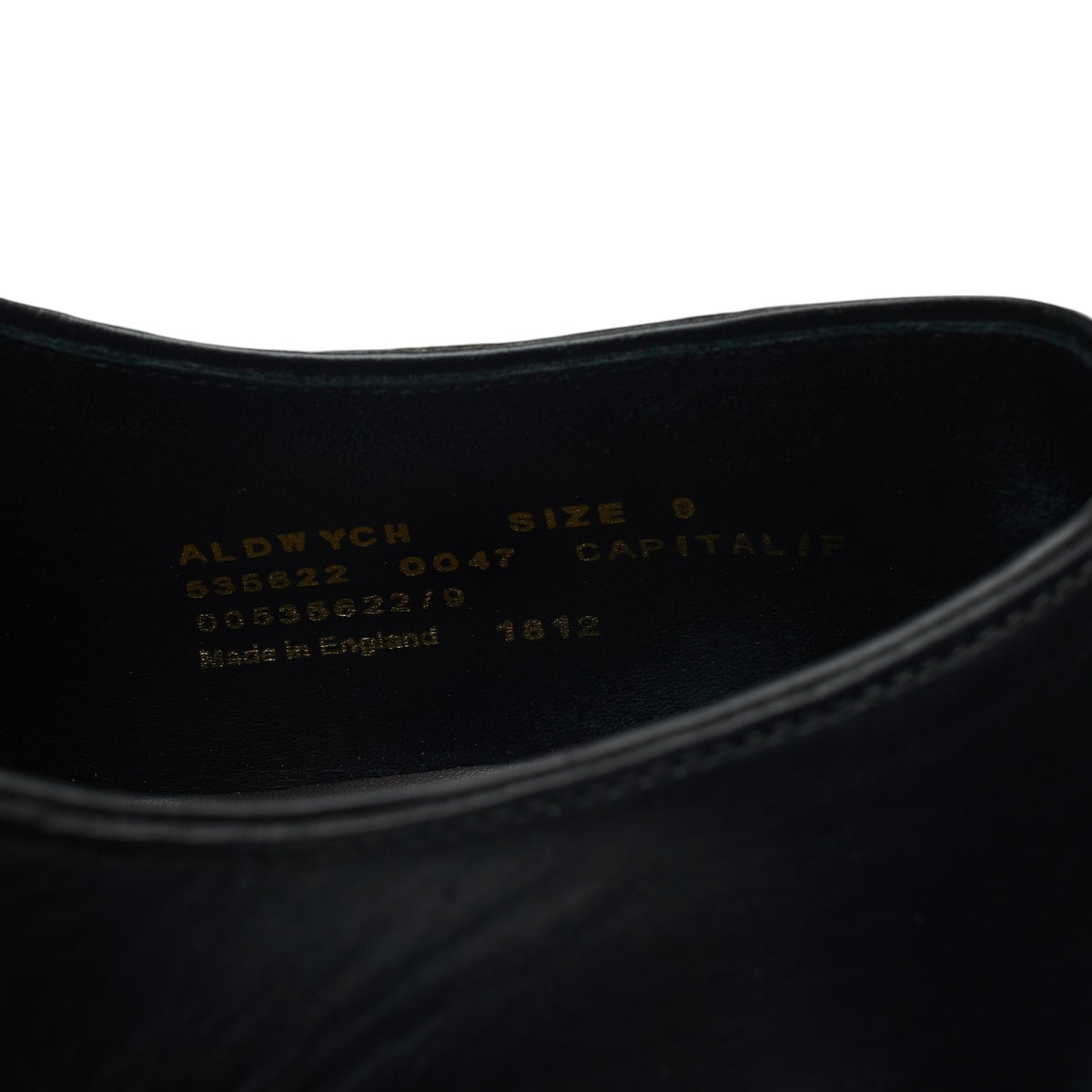 1880 'Aldwych' Black Leather Oxford UK 9 F