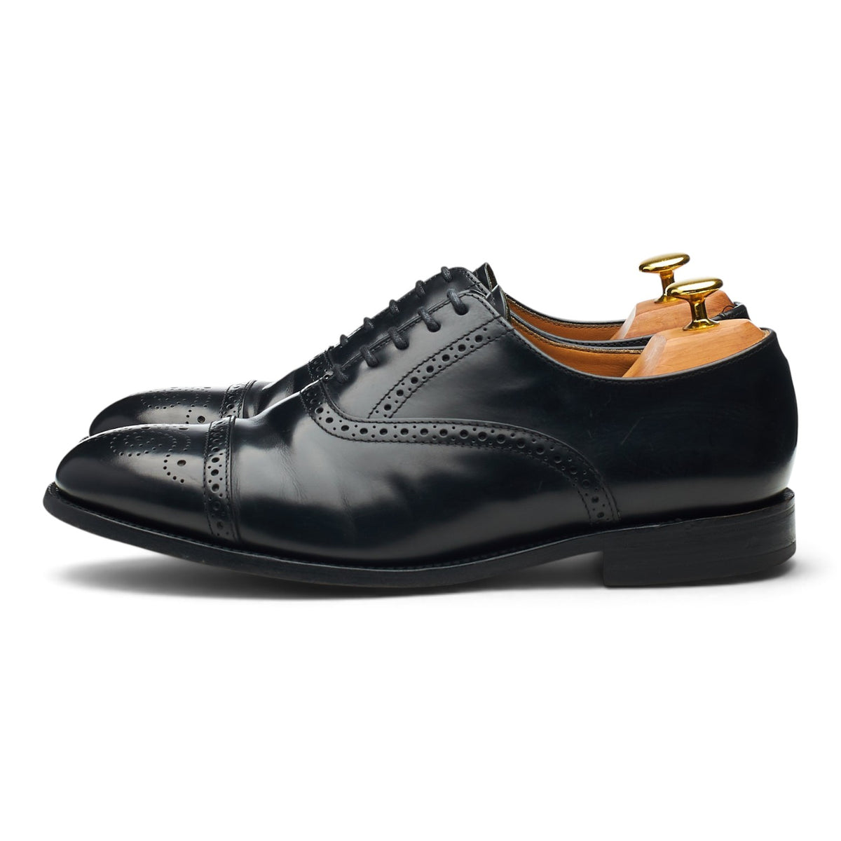 'Oban' Black Leather Oxford Brogues UK 8.5 F
