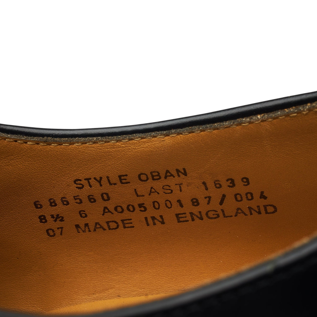 'Oban' Black Leather Oxford Brogues UK 8.5 F