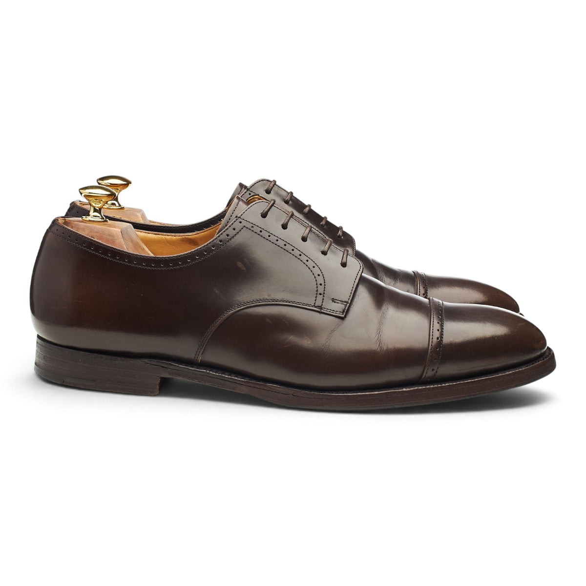Dark Brown Leather Derby Brogues UK 10.5 F