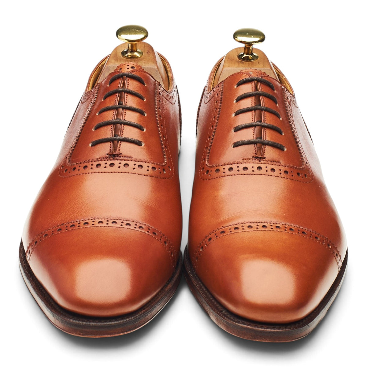 '101565' Tan Brown Leather Oxford Brogues UK 8