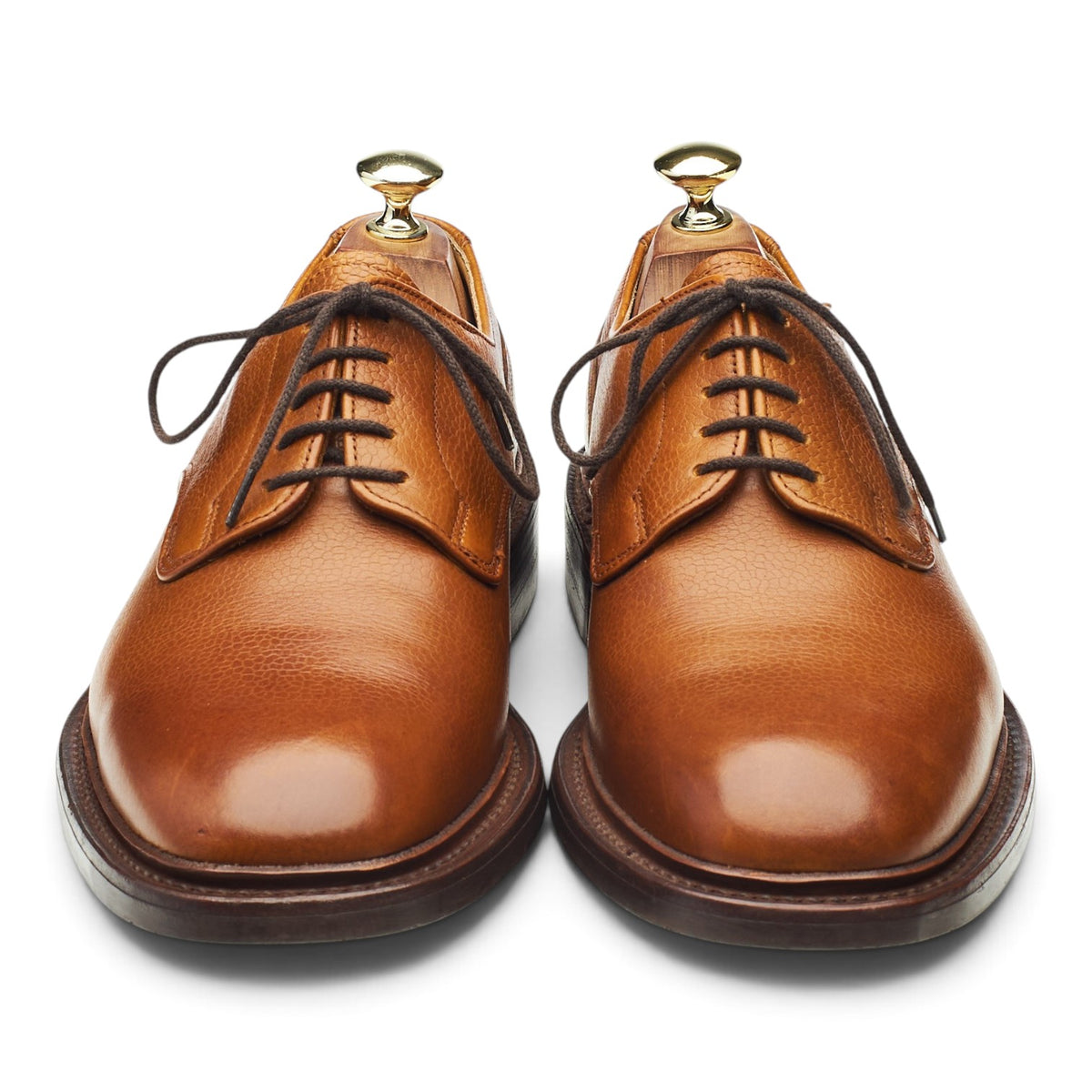 1880 'Stamford' Tan Brown Grain Leather Derby UK 7.5 F