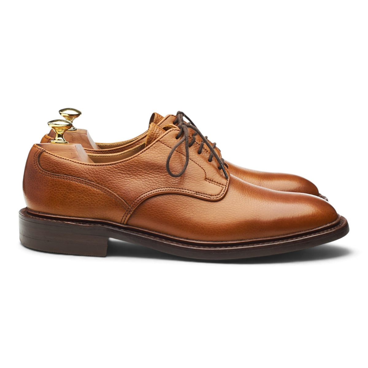 1880 'Stamford' Tan Brown Grain Leather Derby UK 7.5 F