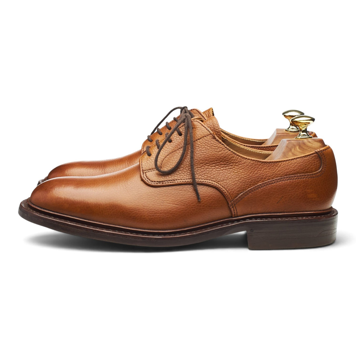 1880 'Stamford' Tan Brown Grain Leather Derby UK 7.5 F