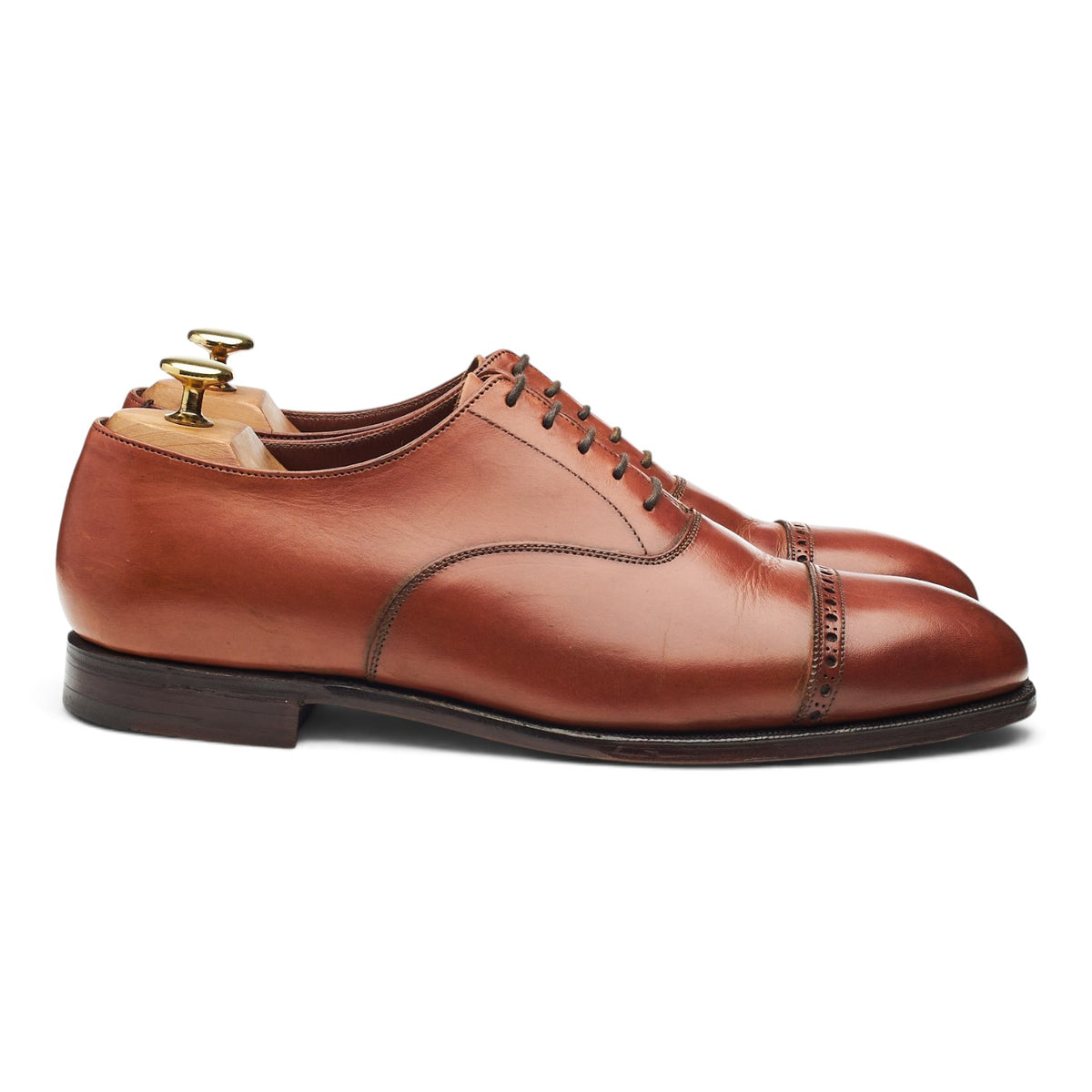 'Belgrave' Tan Brown Leather Oxford Brogues UK 7.5 E