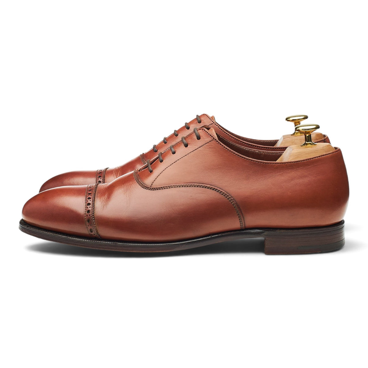'Belgrave' Tan Brown Leather Oxford Brogues UK 7.5 E