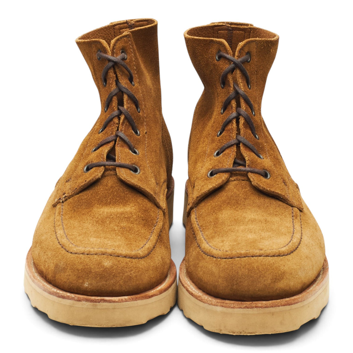 'Wilson' Snuff Brown Suede Apron Boots UK 9