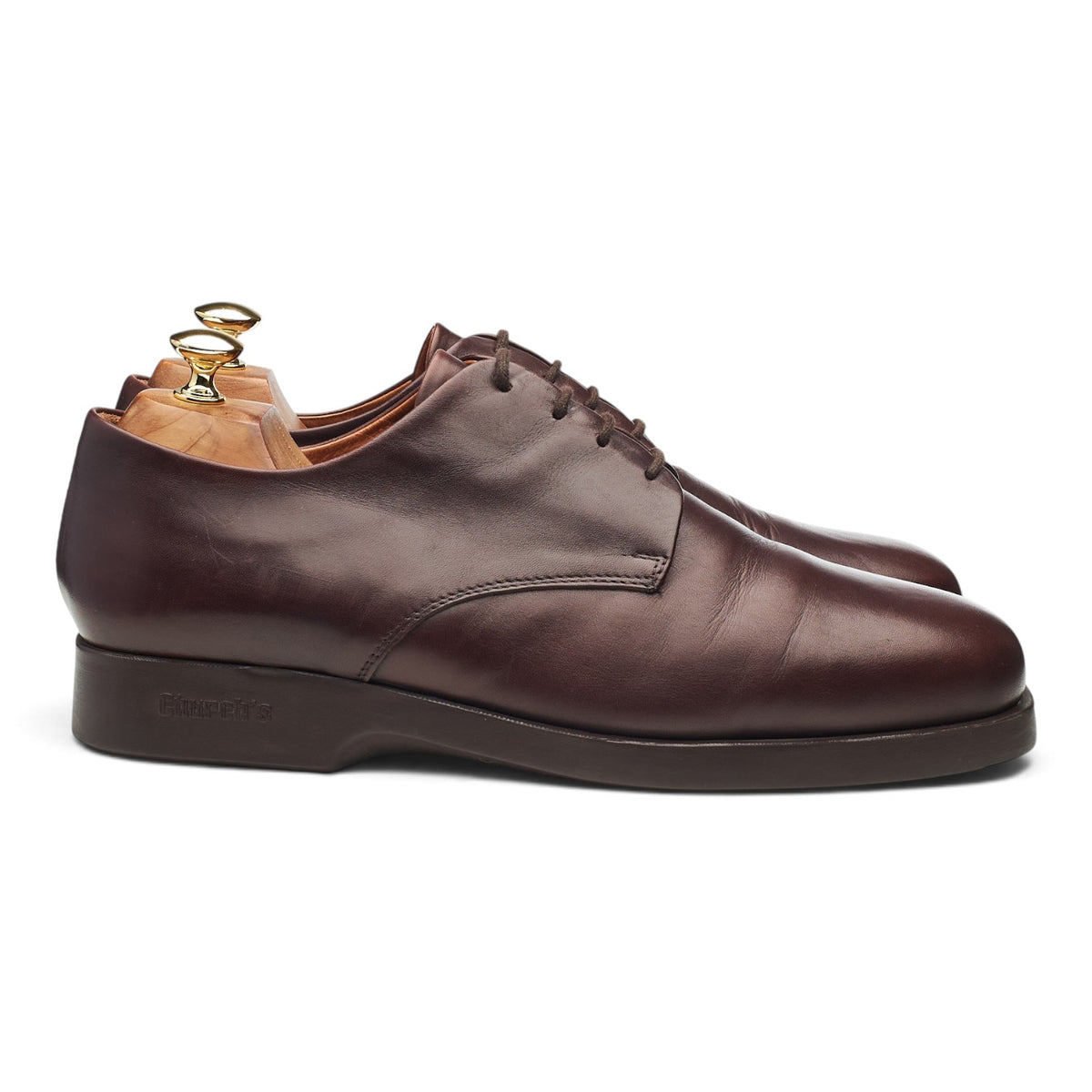Vintage 'Mario' Dark Brown Leather Derby UK 10.5 F