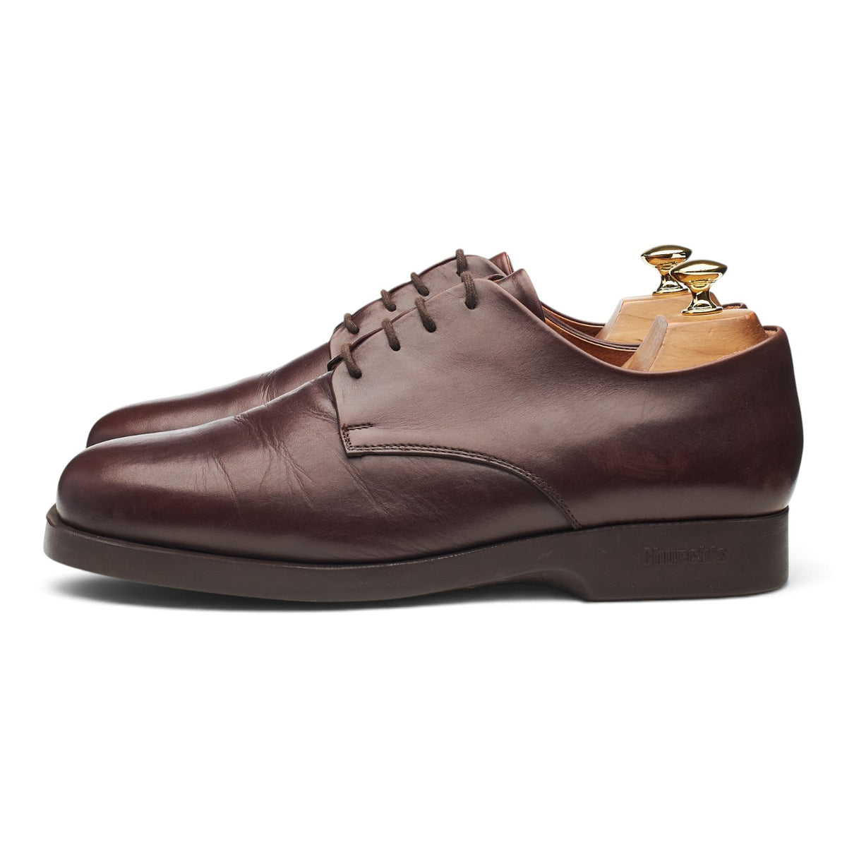Vintage 'Mario' Dark Brown Leather Derby UK 10.5 F