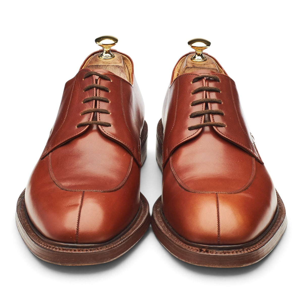 'Dartmoor' Tan Brown Leather Split Toe Derby UK 11 F