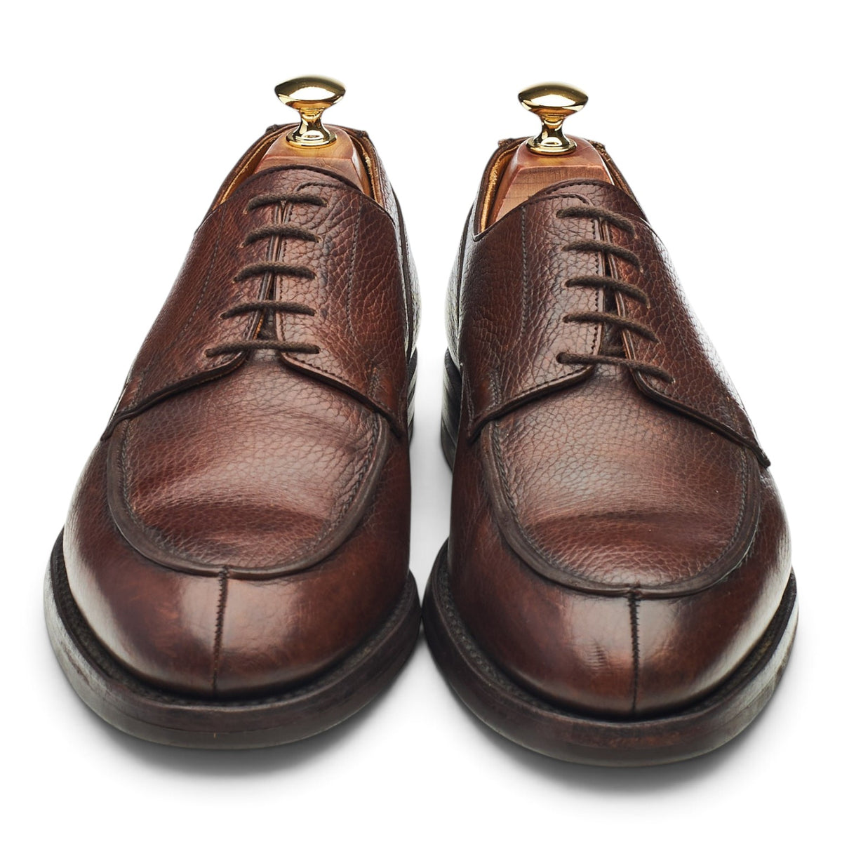 Peal & Co Dark Brown Grain Leather Split Toe Derby UK 8.5 US 9.5 D