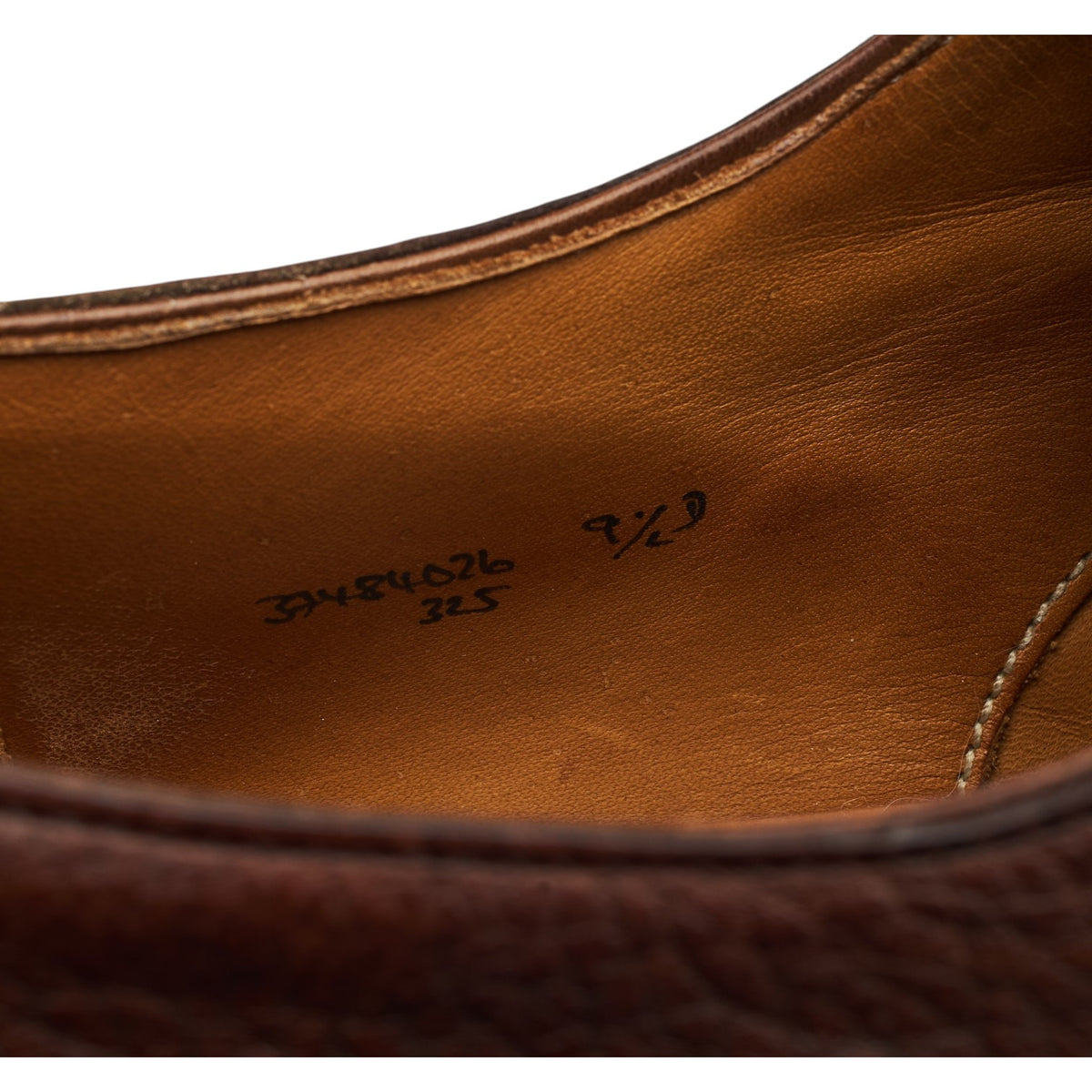 Peal & Co Dark Brown Grain Leather Split Toe Derby UK 8.5 US 9.5 D