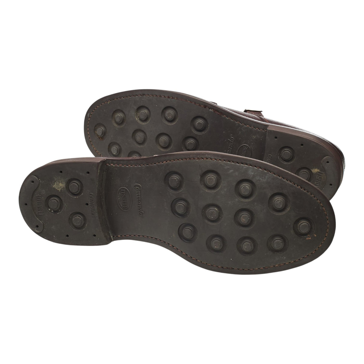 'Dylan' Dark Brown Grain Leather Double Monk Strap UK 10 F