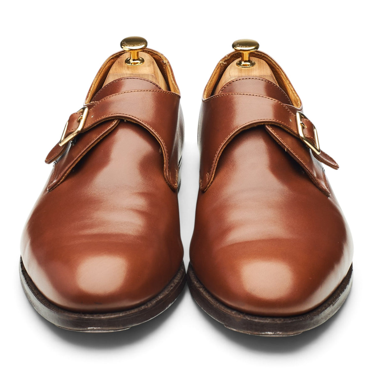 'Mayfair' Tan Brown Leather Monk Strap UK 13