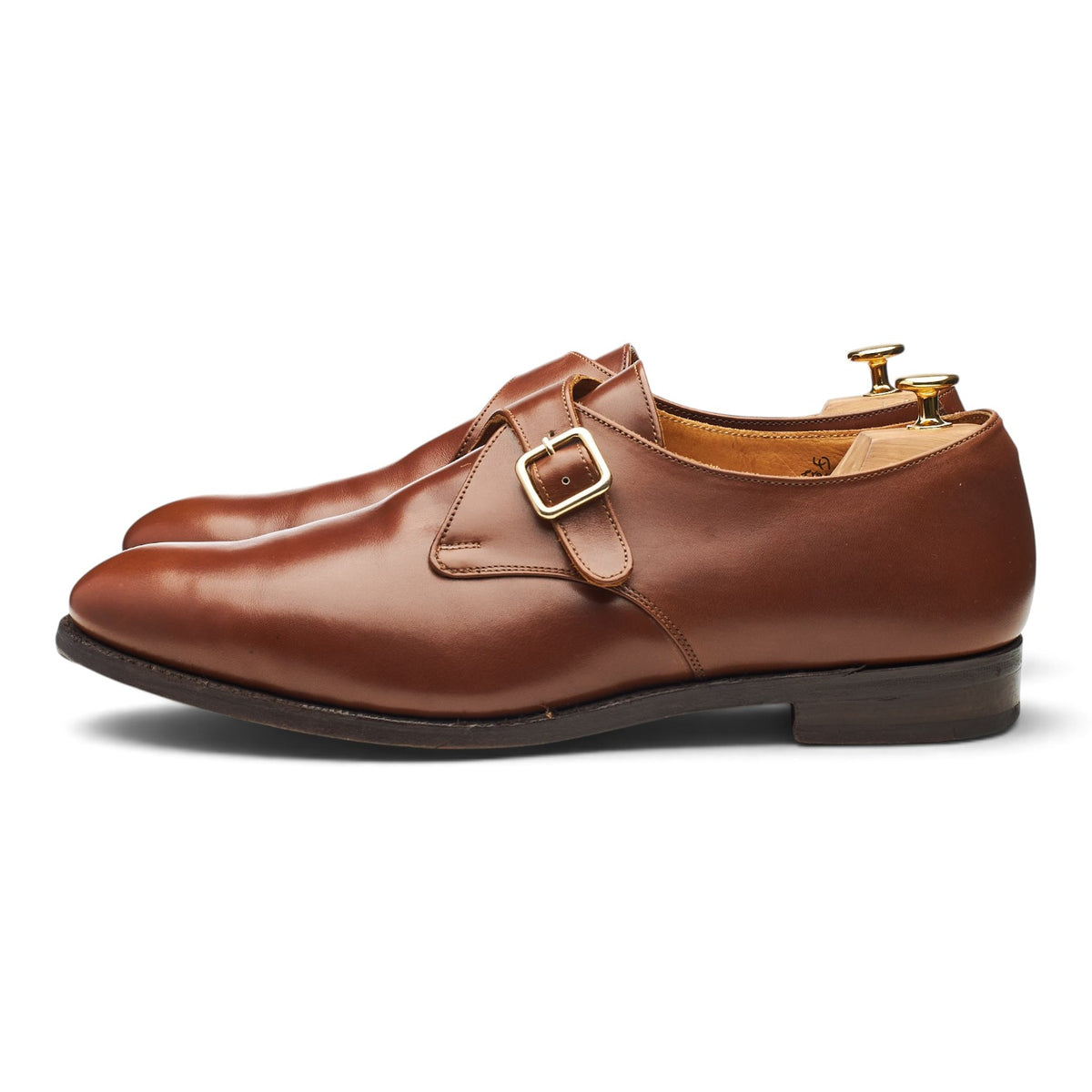 'Mayfair' Tan Brown Leather Monk Strap UK 13