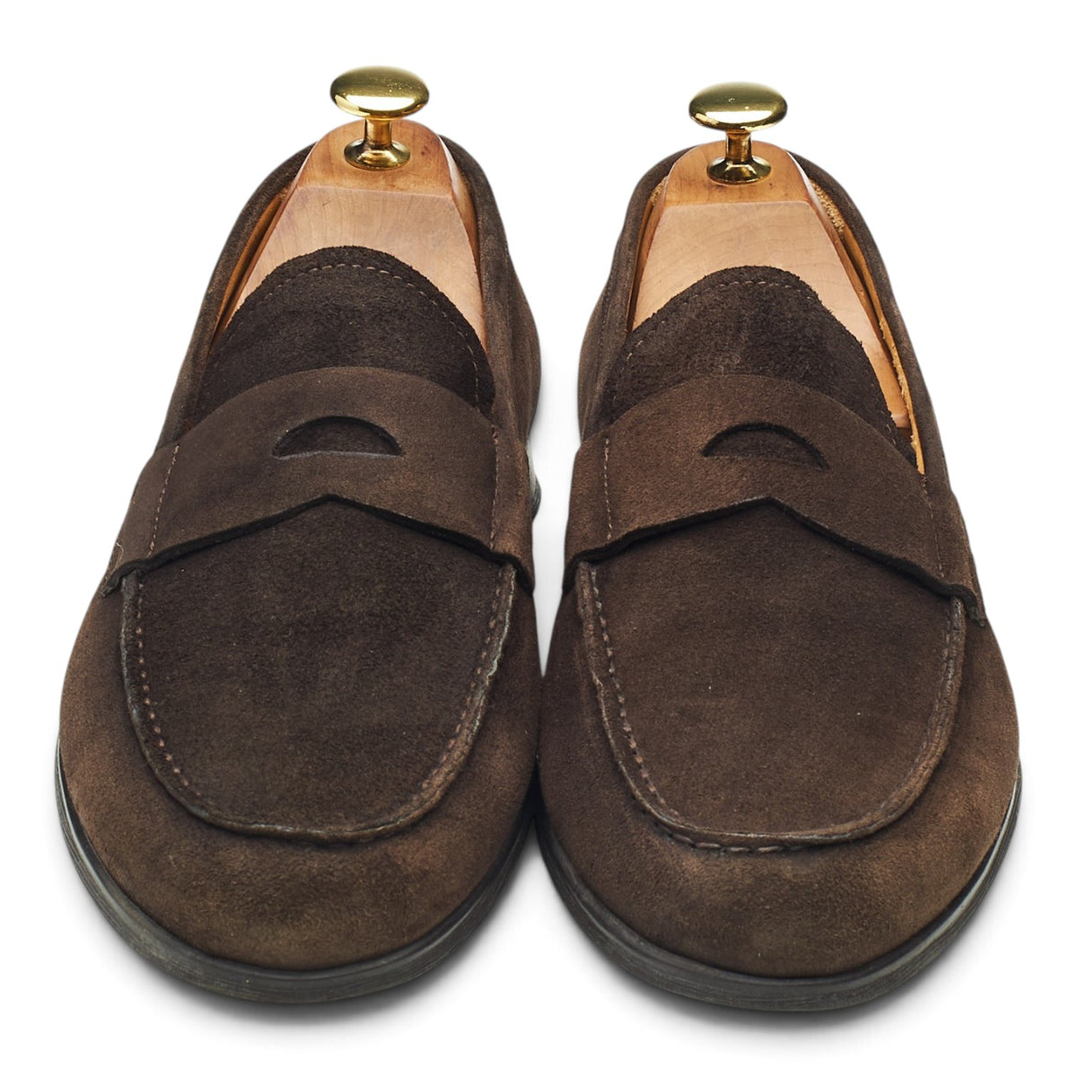 'Norris' Dark Brown Suede Loafers UK 8.5