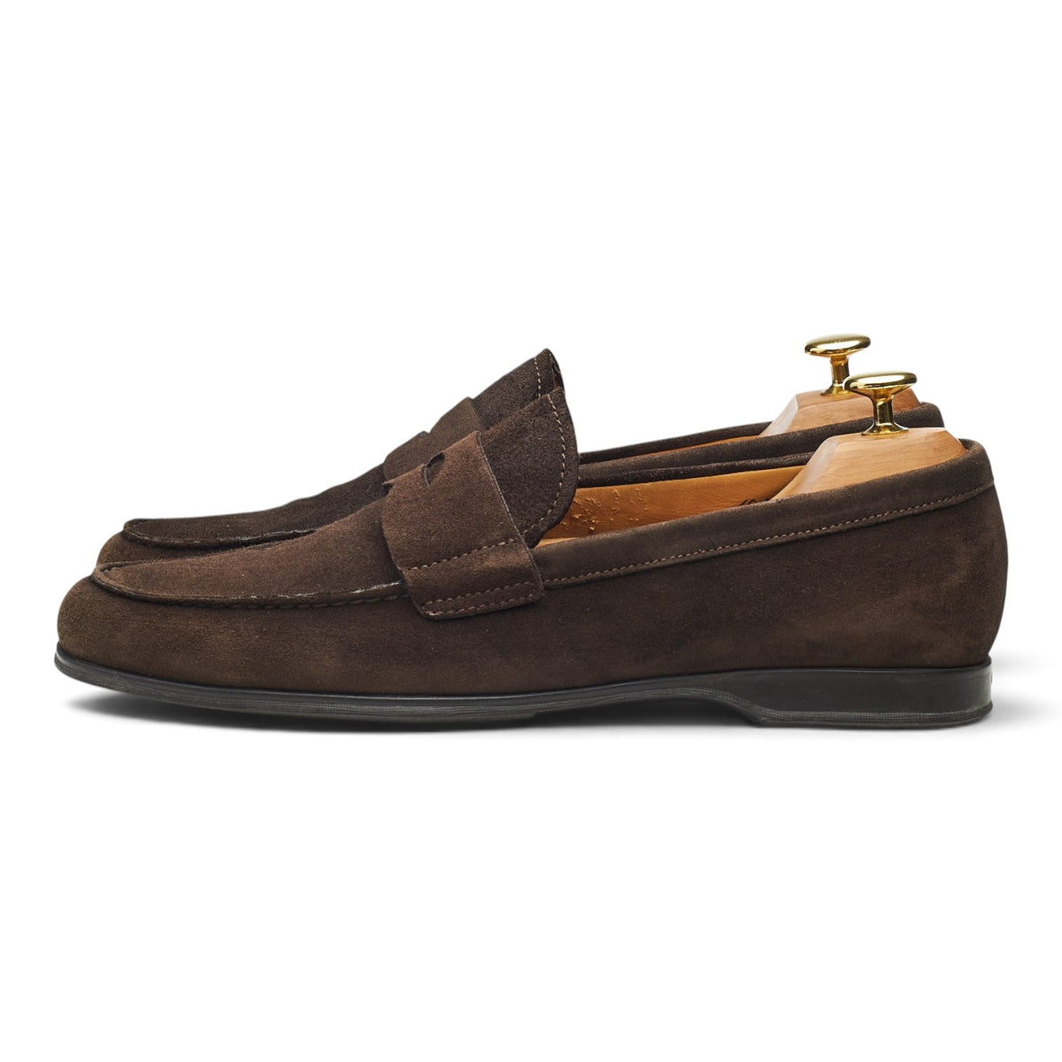 'Norris' Dark Brown Suede Loafers UK 8.5