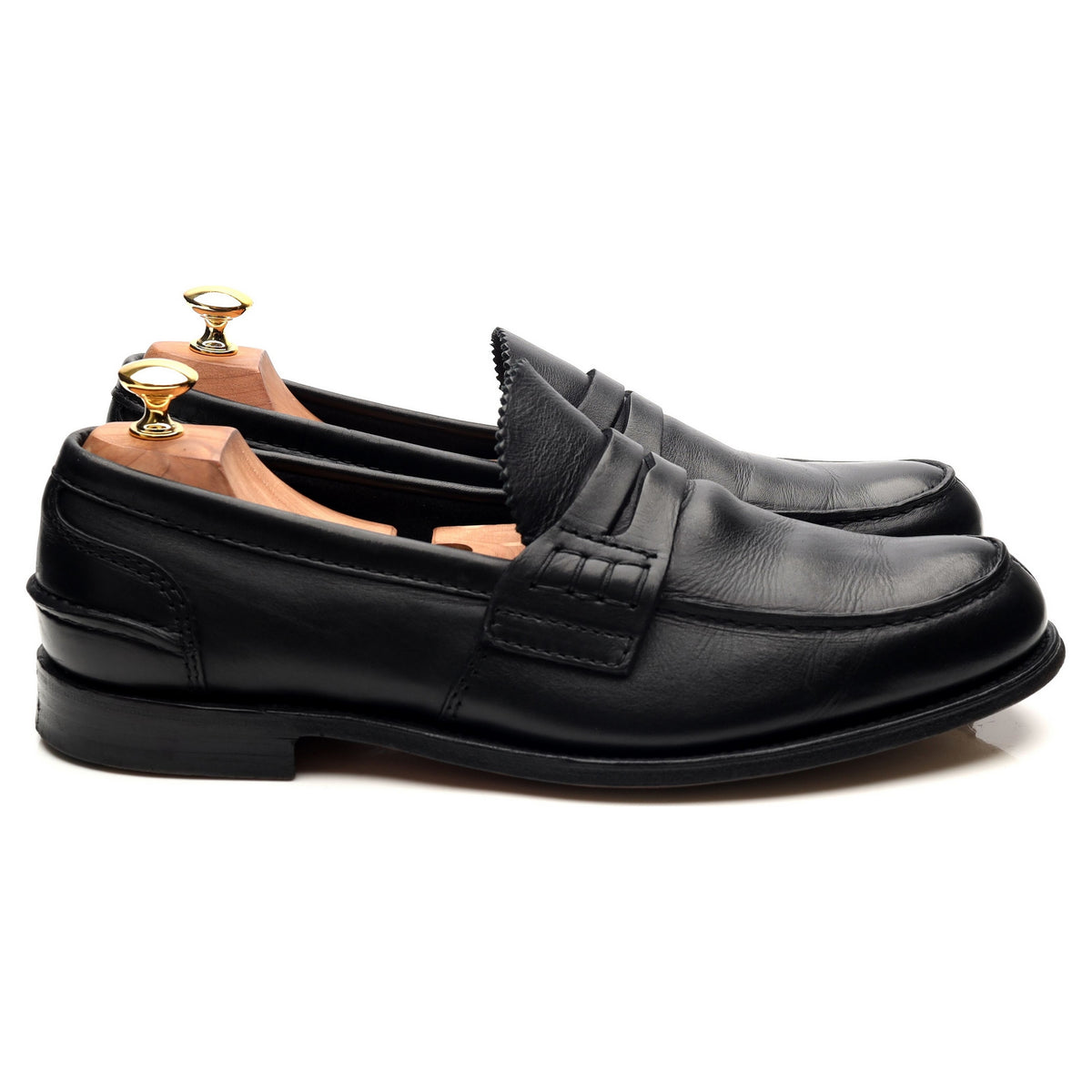 &#39;Pembrey&#39; Black Leather Loafers UK 10.5 G