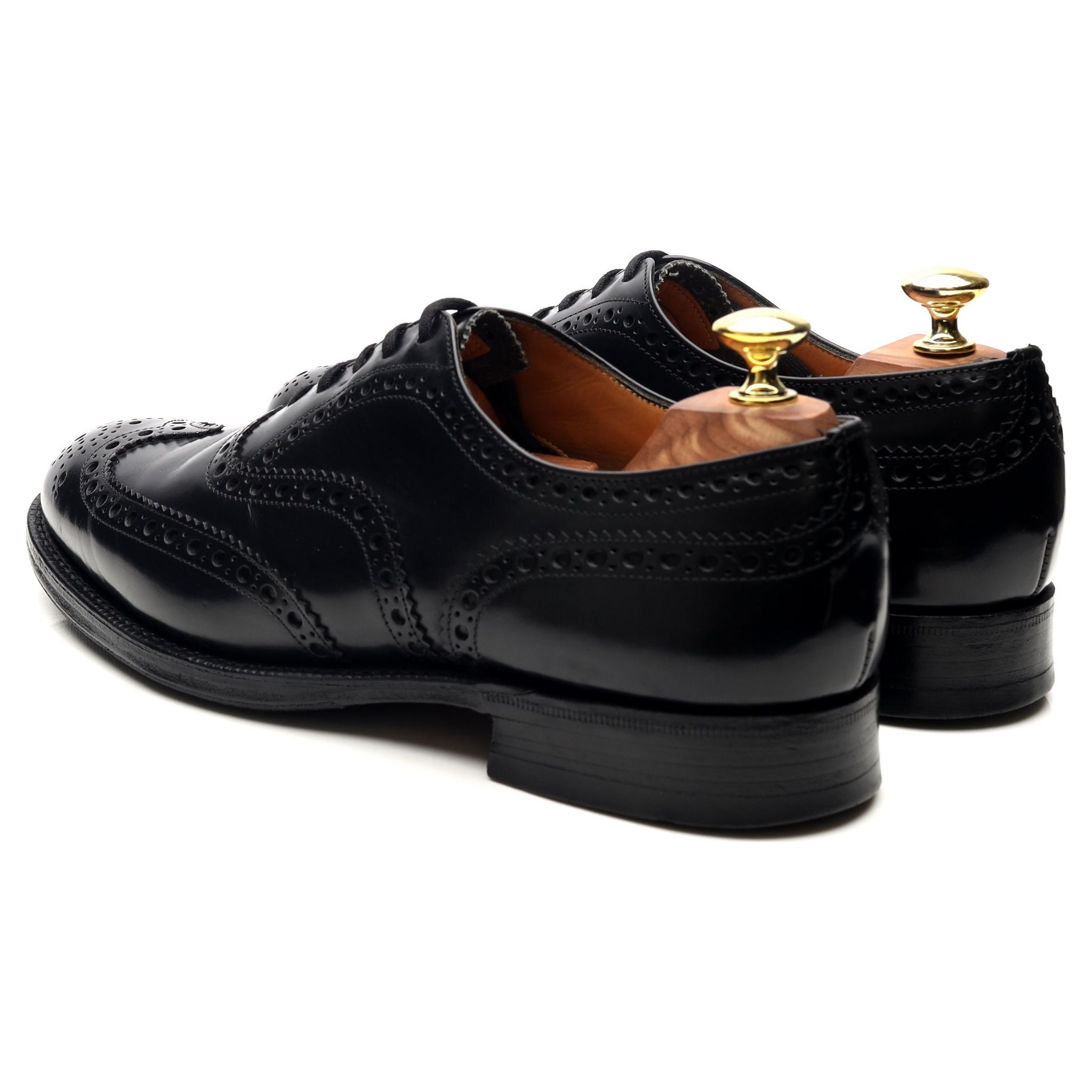 Burwood' Black Leather Brogues UK 7 F - Abbot's Shoes