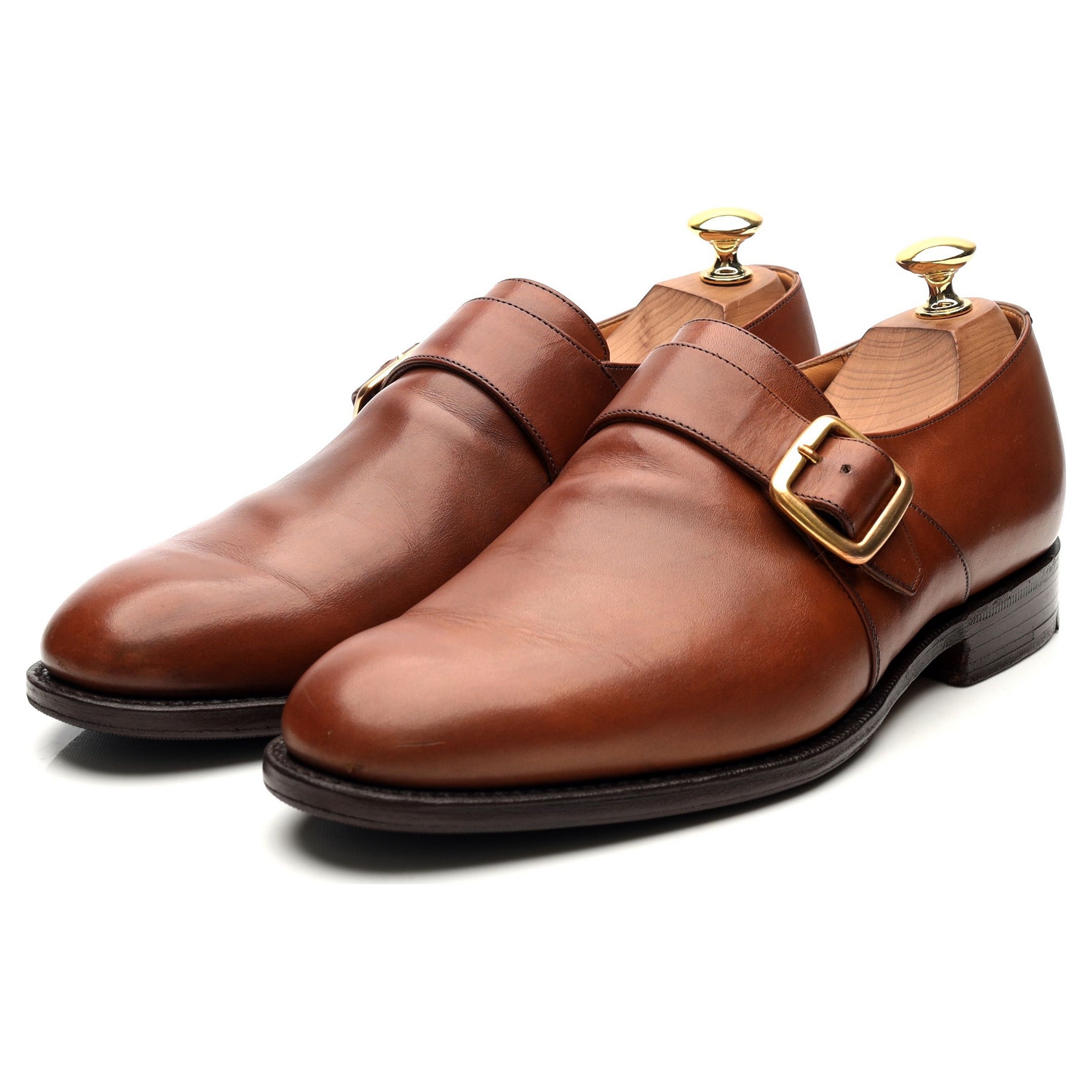 Westbury' Brown Leather Monk Strap UK 6.5 G - Abbot's Shoes