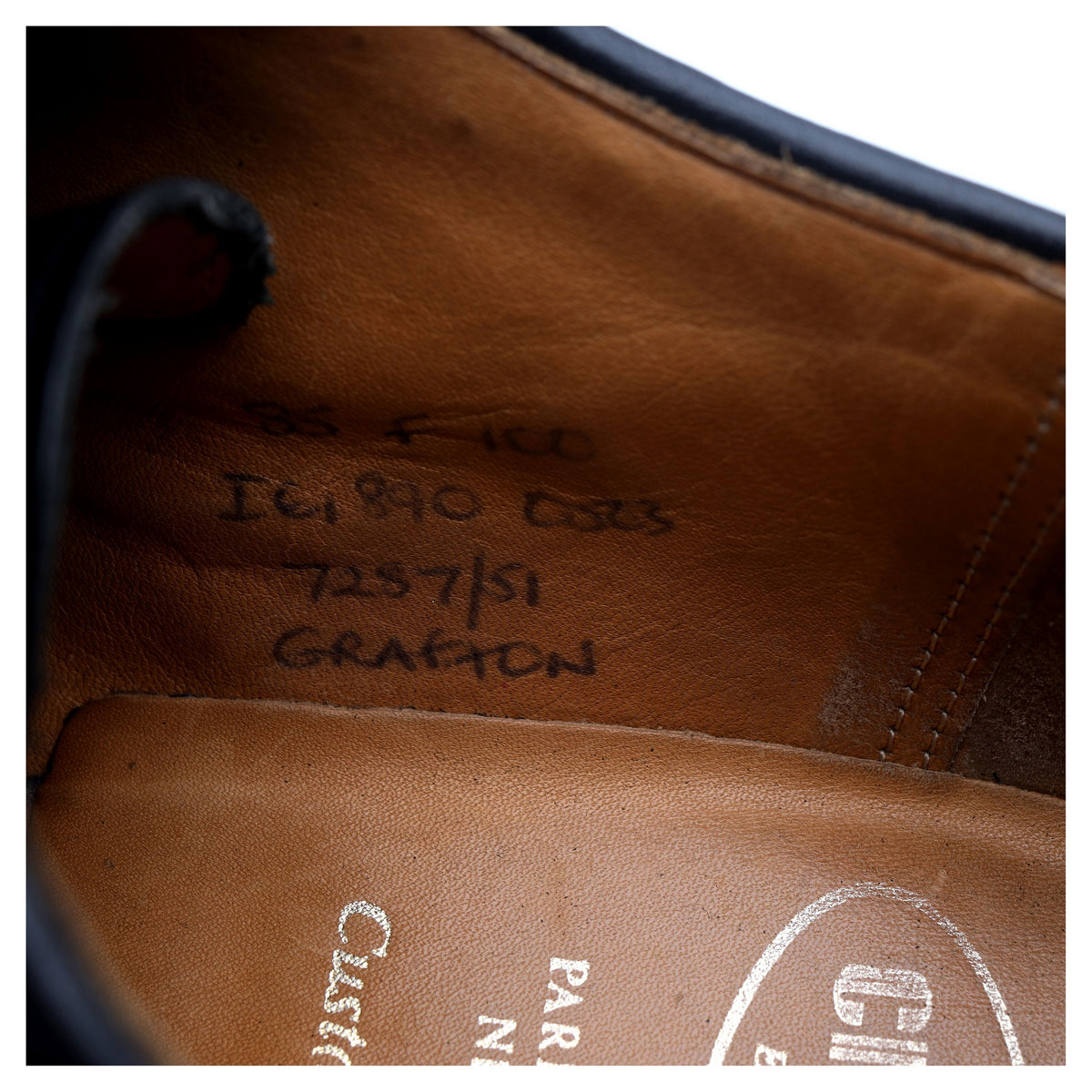 &#39;Grafton&#39; Black Leather Derby Brogues UK 8.5 F